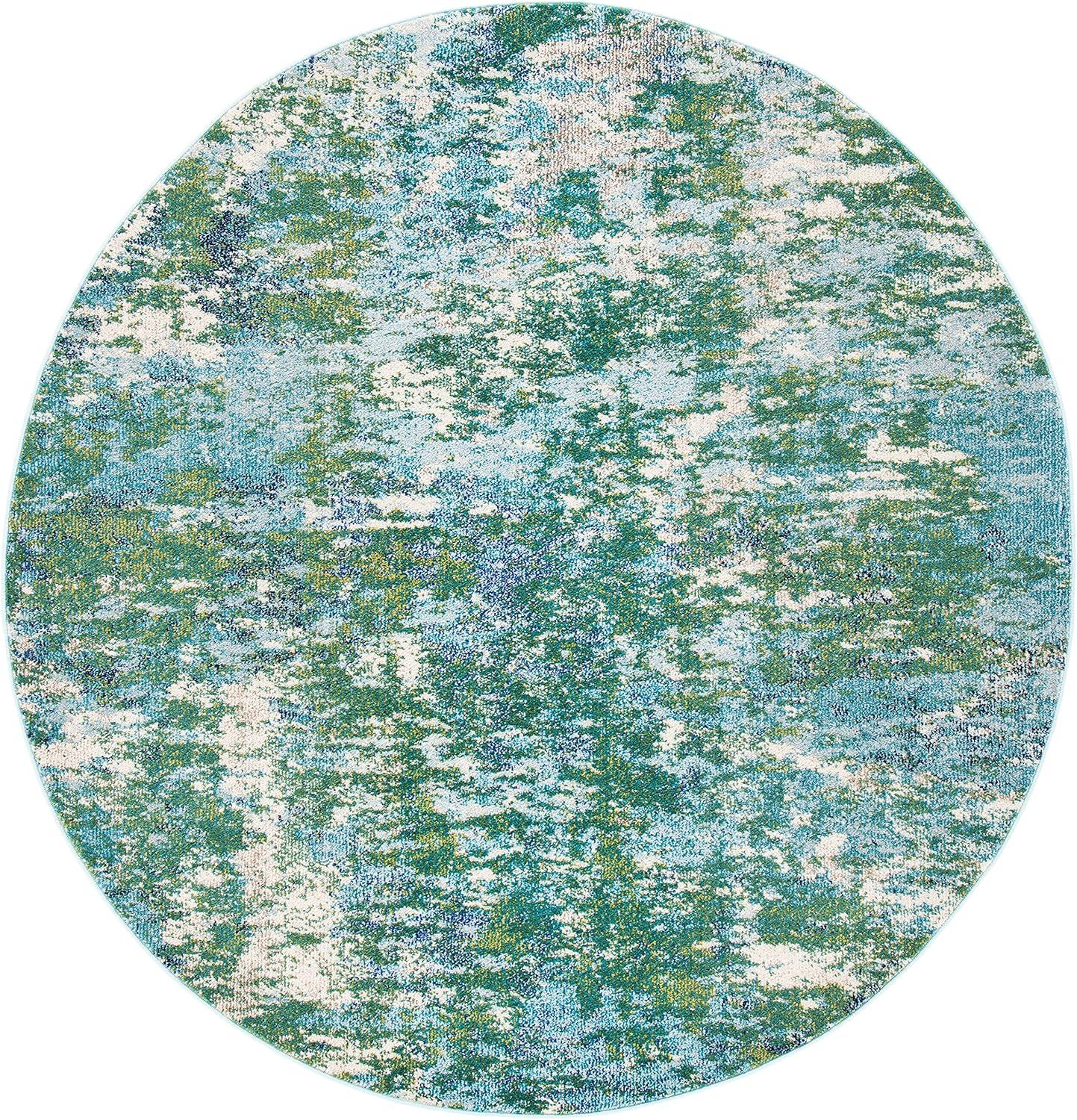 image:imageSAFAVIEH Area Rug 8x10 Madison Collection Large Grey amp Blue Modern Abstract Design NonShedding amp Easy Cleaning Ideal for Living Room Bedroom Office Dining Space MAD471FGreenTurquoise