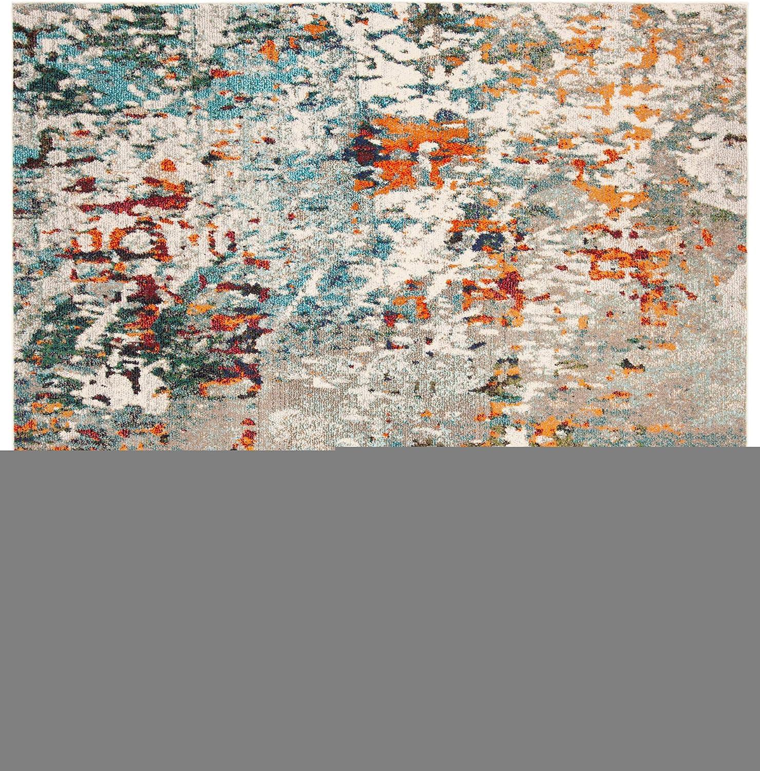 image:imageSAFAVIEH Area Rug 8x10 Madison Collection Large Grey amp Blue Modern Abstract Design NonShedding amp Easy Cleaning Ideal for Living Room Bedroom Office Dining Space MAD471FGreyBlue