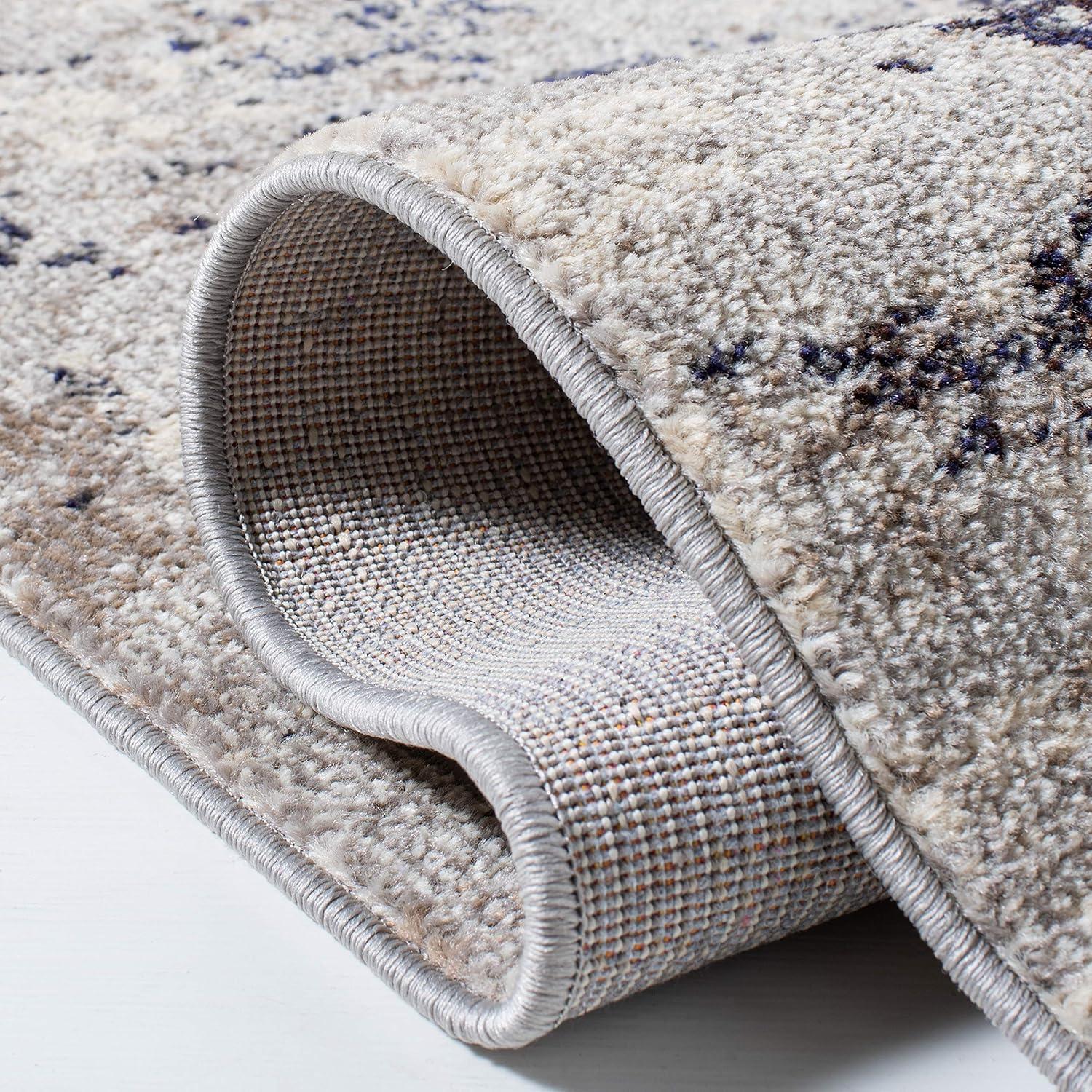 image:imageSAFAVIEH Area Rug 8x10 Madison Collection Large Grey amp Blue Modern Abstract Design NonShedding amp Easy Cleaning Ideal for Living Room Bedroom Office Dining Space MAD471FBeigePurple