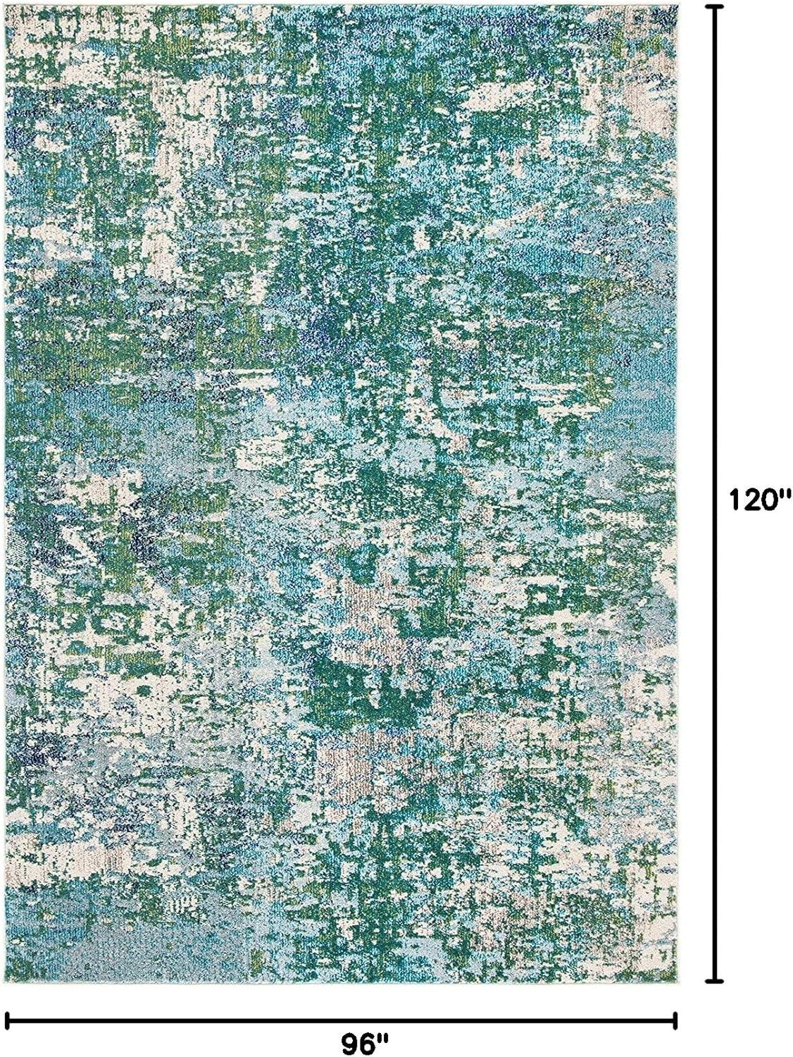 image:imageSAFAVIEH Area Rug 8x10 Madison Collection Large Grey amp Blue Modern Abstract Design NonShedding amp Easy Cleaning Ideal for Living Room Bedroom Office Dining Space MAD471FGreenTurquoise