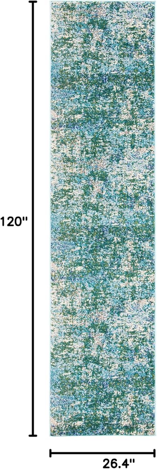 image:imageSAFAVIEH Area Rug 8x10 Madison Collection Large Grey amp Blue Modern Abstract Design NonShedding amp Easy Cleaning Ideal for Living Room Bedroom Office Dining Space MAD471FGreenTurquoise