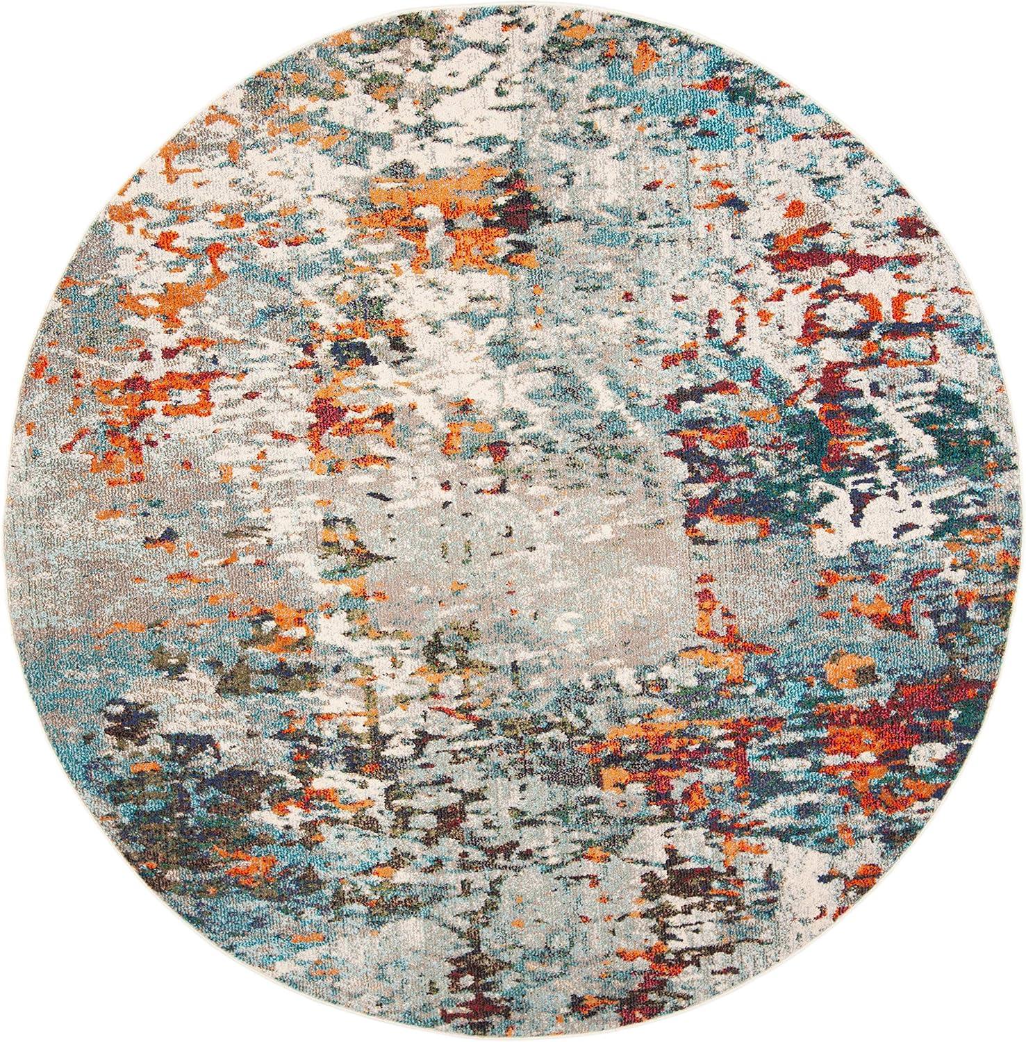 image:imageSAFAVIEH Area Rug 8x10 Madison Collection Large Grey amp Blue Modern Abstract Design NonShedding amp Easy Cleaning Ideal for Living Room Bedroom Office Dining Space MAD471FGreyBlue