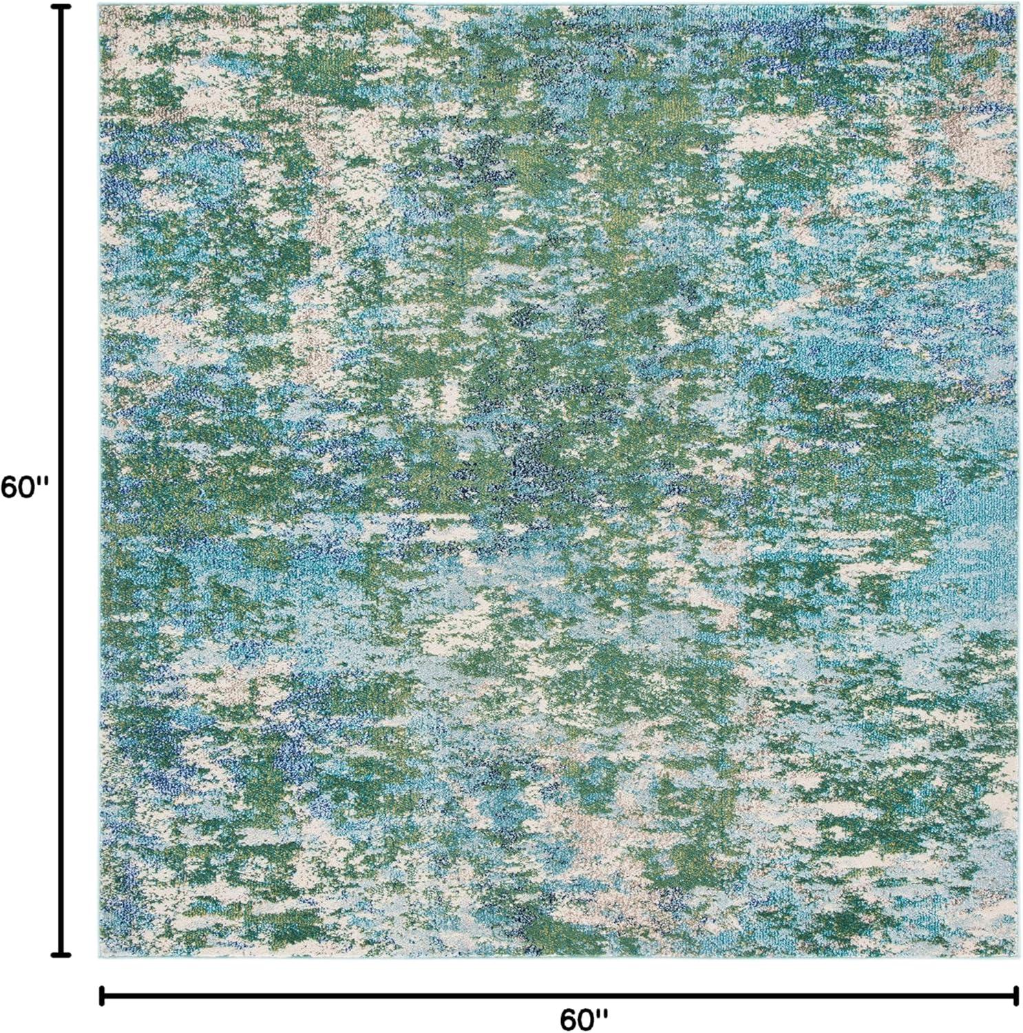 image:imageSAFAVIEH Area Rug 8x10 Madison Collection Large Grey amp Blue Modern Abstract Design NonShedding amp Easy Cleaning Ideal for Living Room Bedroom Office Dining Space MAD471FGreenTurquoise