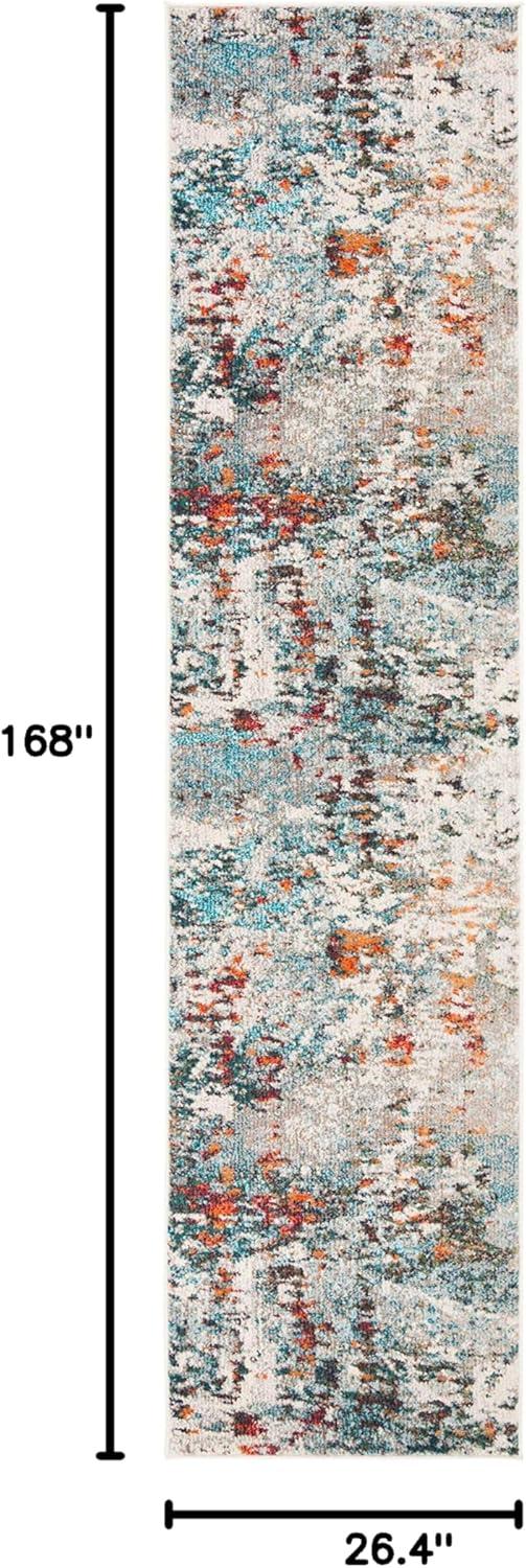 image:imageSAFAVIEH Area Rug 8x10 Madison Collection Large Grey amp Blue Modern Abstract Design NonShedding amp Easy Cleaning Ideal for Living Room Bedroom Office Dining Space MAD471FGreyBlue