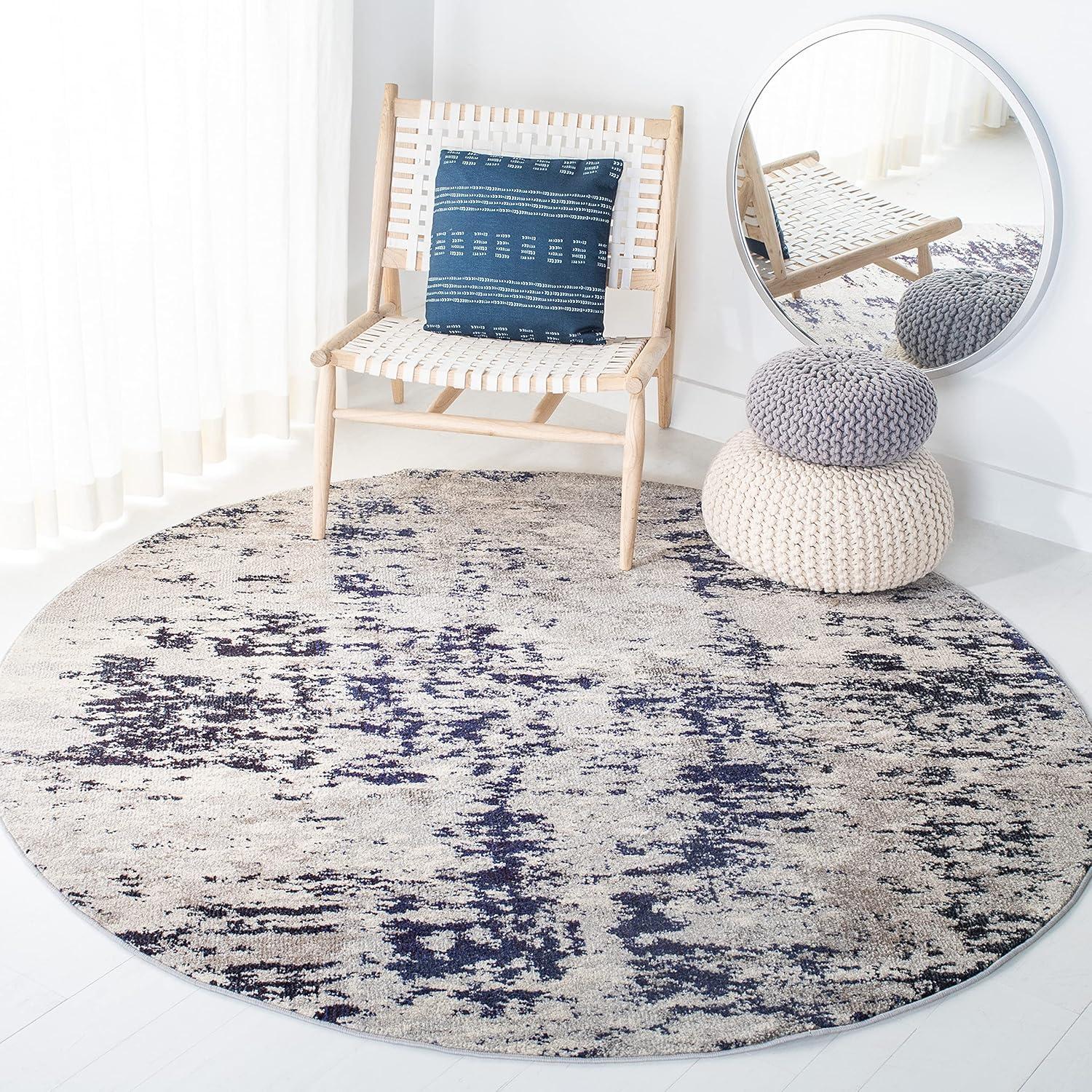 image:imageSAFAVIEH Area Rug 8x10 Madison Collection Large Grey amp Blue Modern Abstract Design NonShedding amp Easy Cleaning Ideal for Living Room Bedroom Office Dining Space MAD471FBeigePurple
