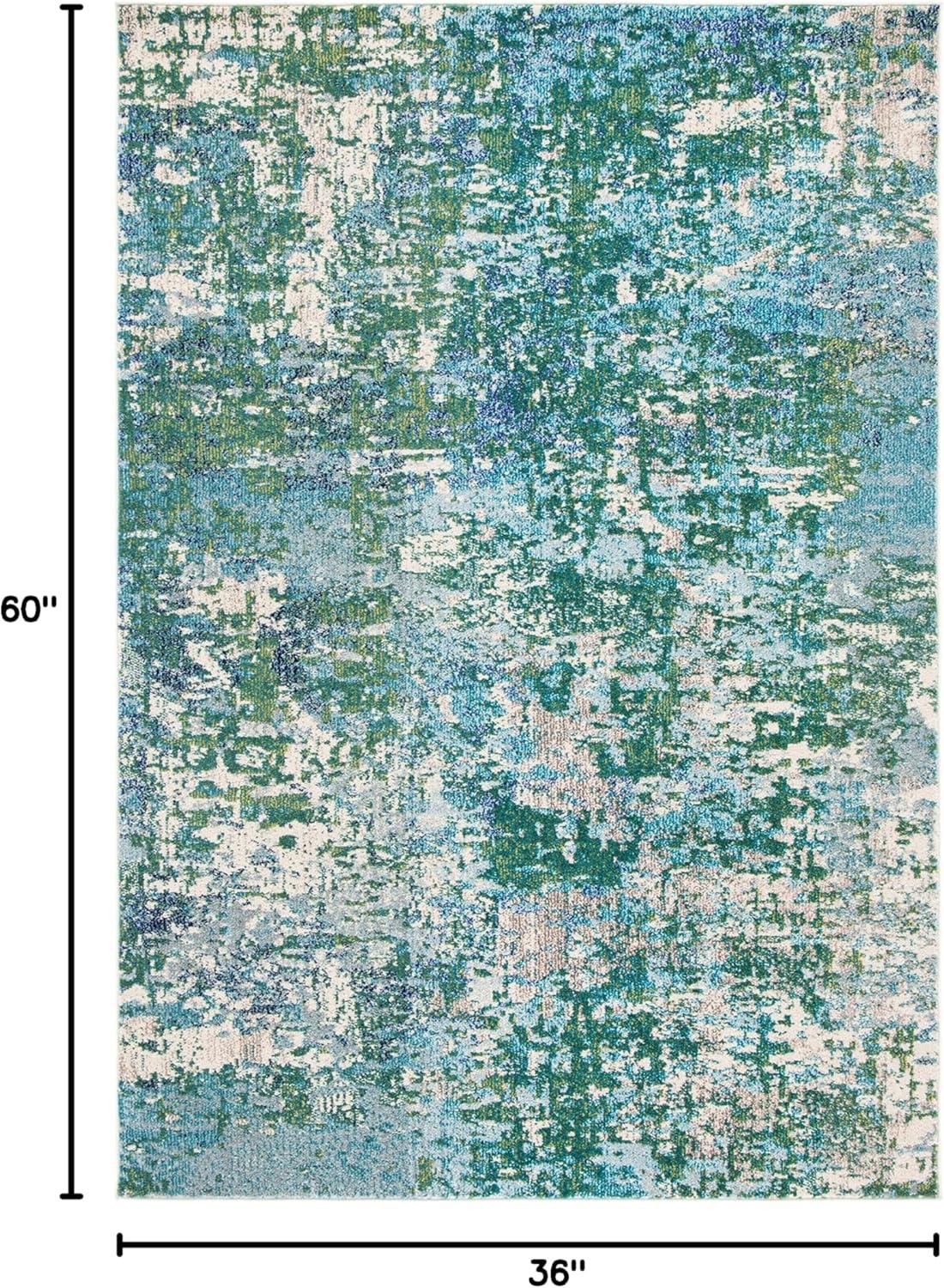 image:imageSAFAVIEH Area Rug 8x10 Madison Collection Large Grey amp Blue Modern Abstract Design NonShedding amp Easy Cleaning Ideal for Living Room Bedroom Office Dining Space MAD471FGreenTurquoise