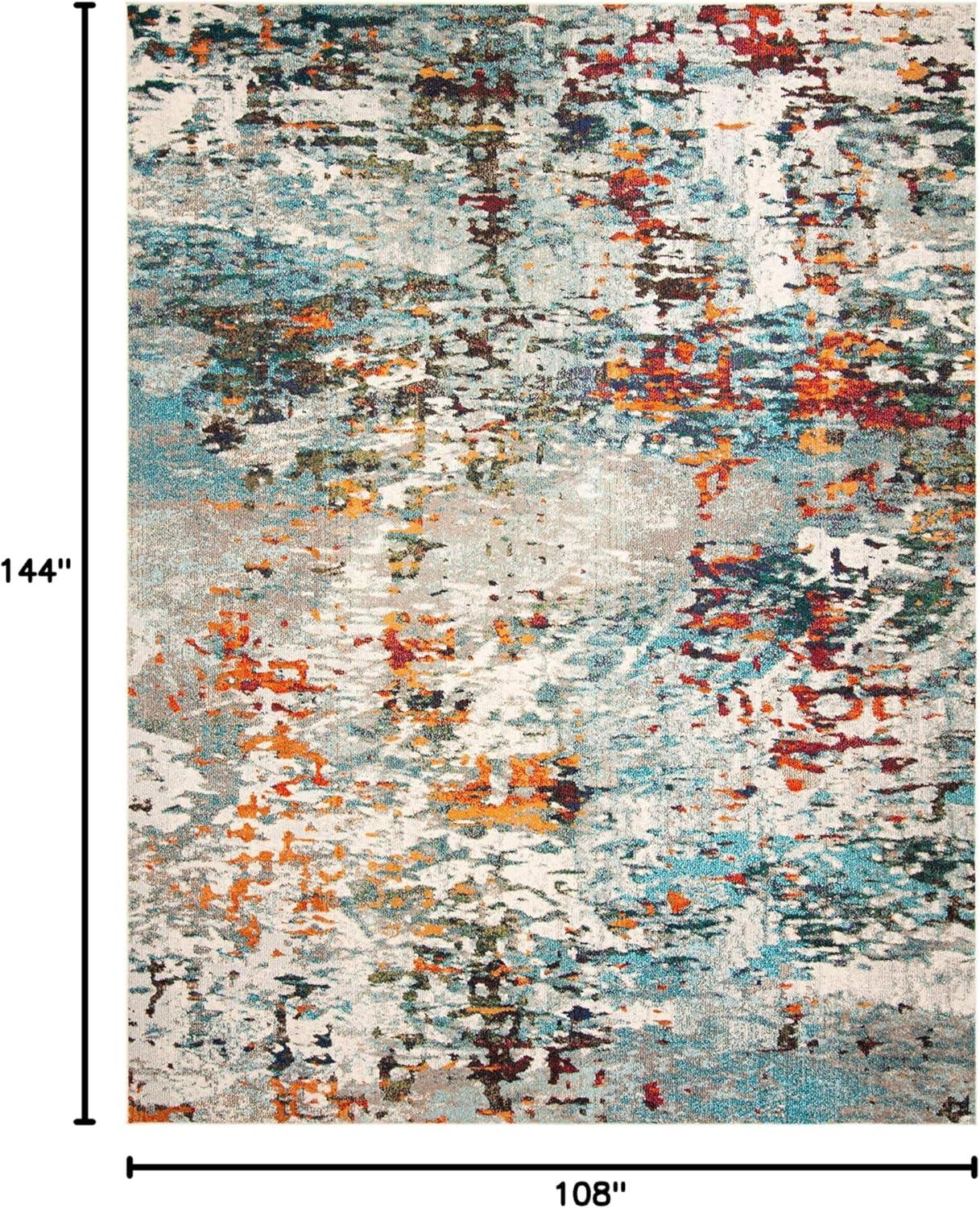 image:imageSAFAVIEH Area Rug 8x10 Madison Collection Large Grey amp Blue Modern Abstract Design NonShedding amp Easy Cleaning Ideal for Living Room Bedroom Office Dining Space MAD471FGreyBlue