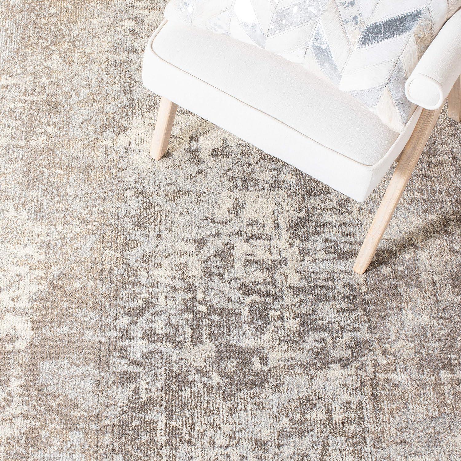 image:imageSAFAVIEH Area Rug 8x10 Madison Collection Large Grey amp Blue Modern Abstract Design NonShedding amp Easy Cleaning Ideal for Living Room Bedroom Office Dining Space MAD471FGreyBeige