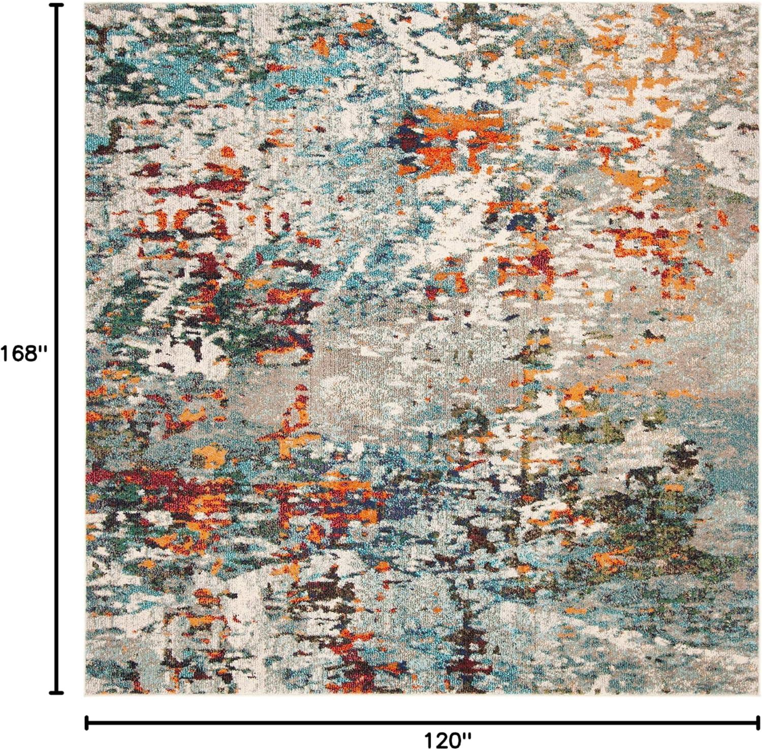 image:imageSAFAVIEH Area Rug 8x10 Madison Collection Large Grey amp Blue Modern Abstract Design NonShedding amp Easy Cleaning Ideal for Living Room Bedroom Office Dining Space MAD471FGreyBlue