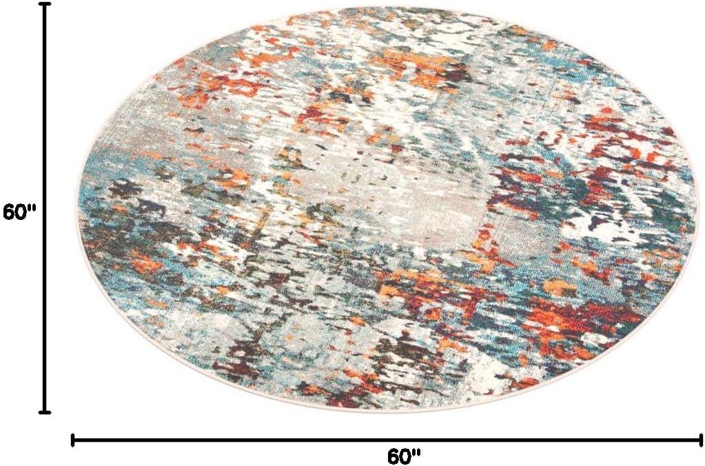 image:imageSAFAVIEH Area Rug 8x10 Madison Collection Large Grey amp Blue Modern Abstract Design NonShedding amp Easy Cleaning Ideal for Living Room Bedroom Office Dining Space MAD471FGreyBlue