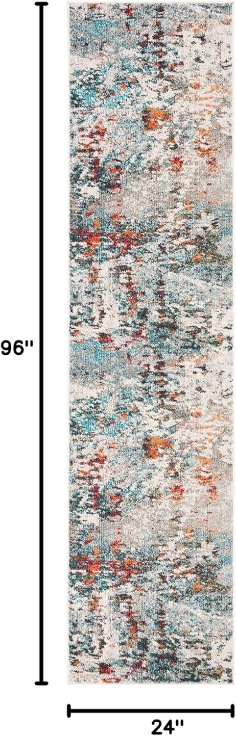 image:imageSAFAVIEH Area Rug 8x10 Madison Collection Large Grey amp Blue Modern Abstract Design NonShedding amp Easy Cleaning Ideal for Living Room Bedroom Office Dining Space MAD471FGreyBlue