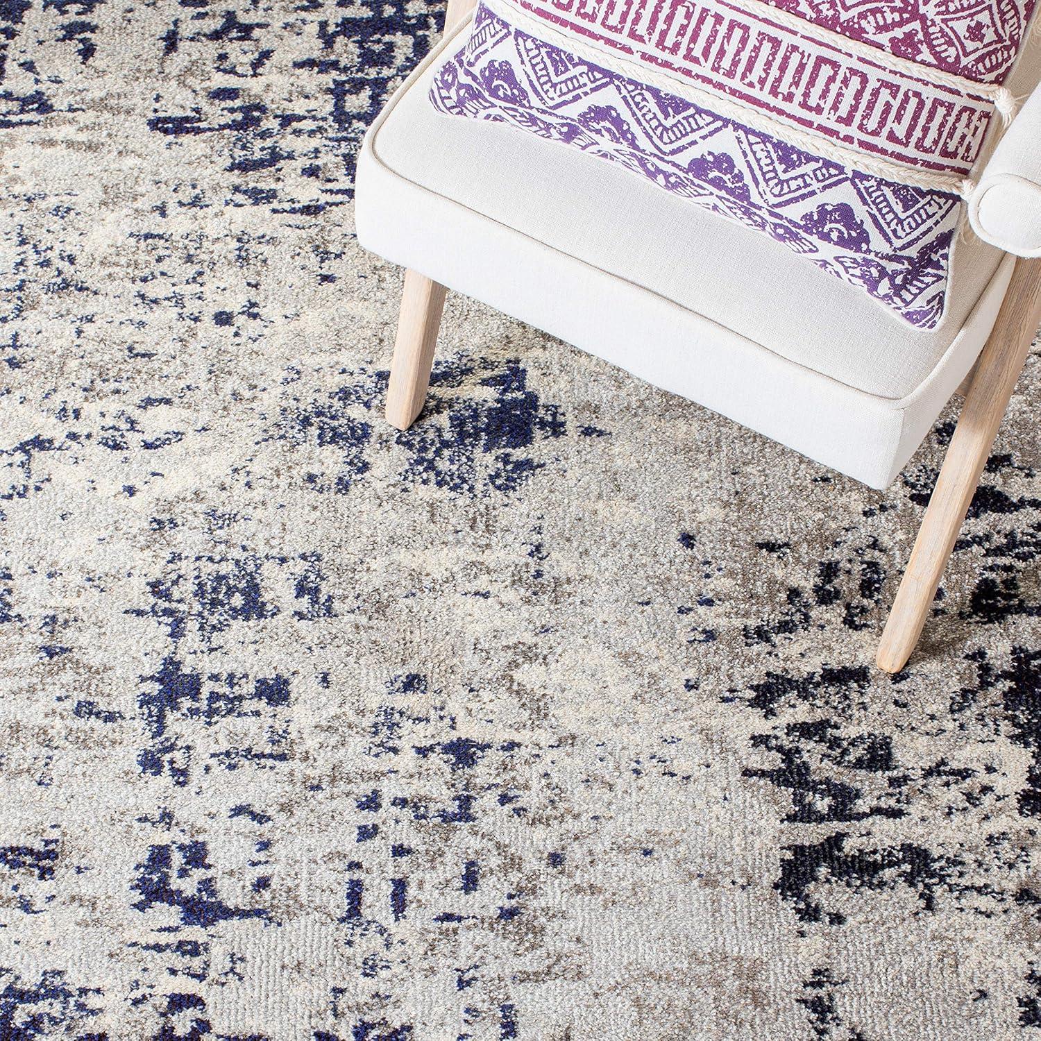 image:imageSAFAVIEH Area Rug 8x10 Madison Collection Large Grey amp Blue Modern Abstract Design NonShedding amp Easy Cleaning Ideal for Living Room Bedroom Office Dining Space MAD471FBeigePurple