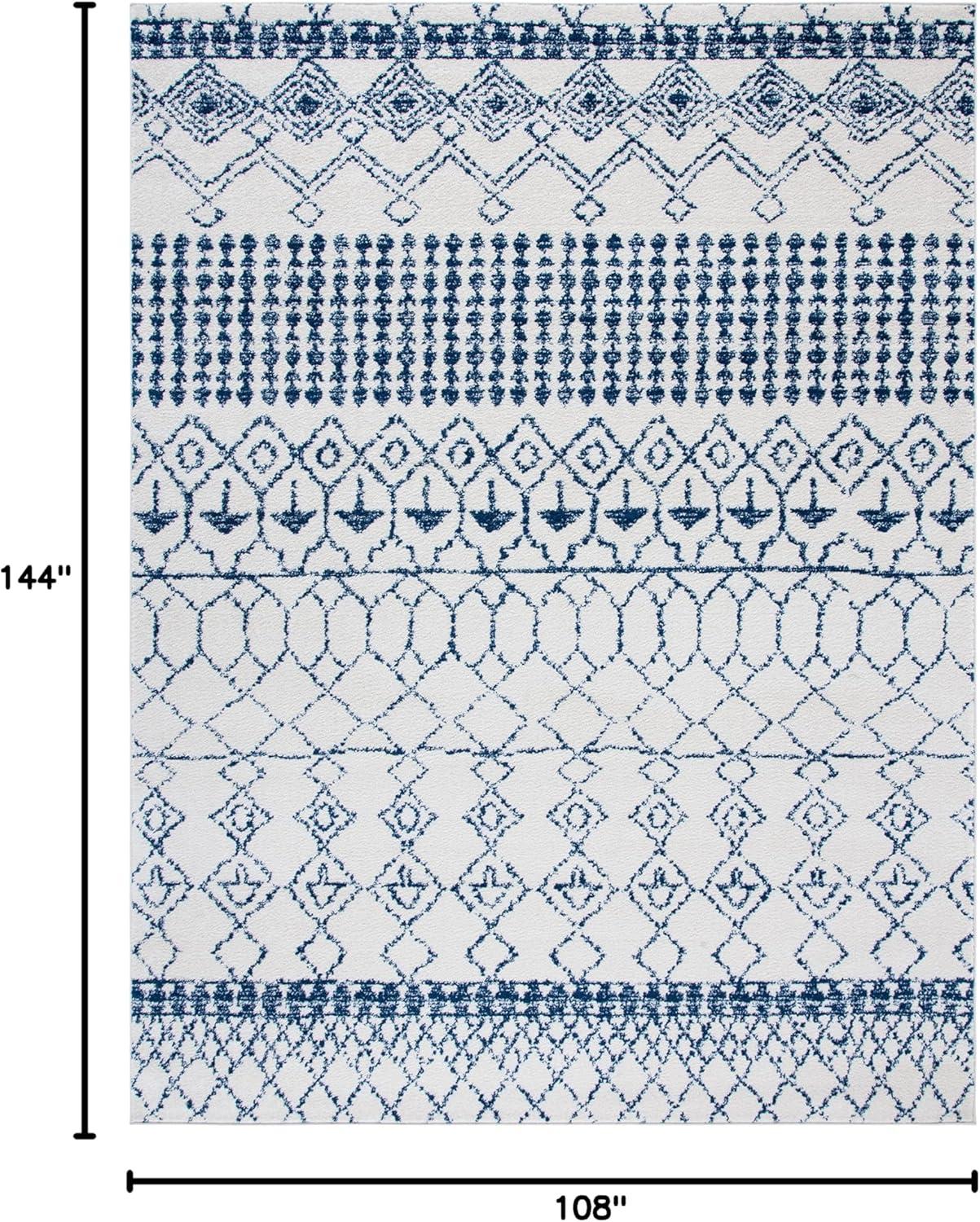 image:imageSAFAVIEH Area Rug 8x10 Tulum Collection Large Ivory amp Black Moroccan Boho Distressed Design NonShedding amp Easy Cleaning Ideal for Living Room Bedroom Office Dining Space TUL229BIvoryNavy