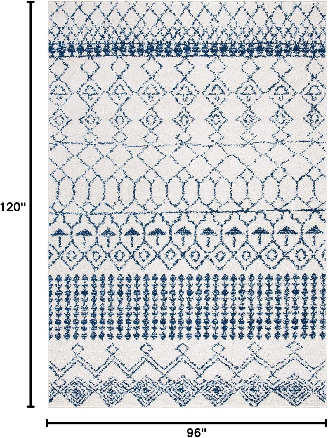 image:imageSAFAVIEH Area Rug 8x10 Tulum Collection Large Ivory amp Black Moroccan Boho Distressed Design NonShedding amp Easy Cleaning Ideal for Living Room Bedroom Office Dining Space TUL229BIvoryNavy