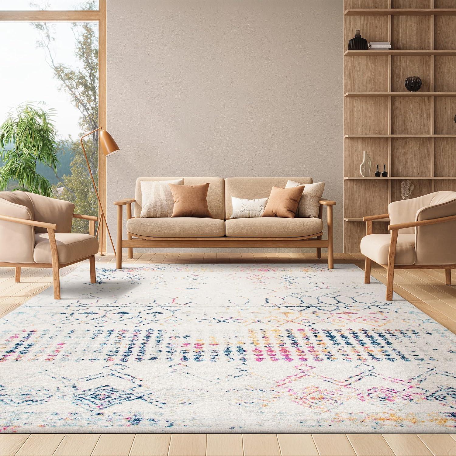 image:imageSAFAVIEH Area Rug 8x10 Tulum Collection Large Ivory amp Black Moroccan Boho Distressed Design NonShedding amp Easy Cleaning Ideal for Living Room Bedroom Office Dining Space TUL229BIvoryBlue