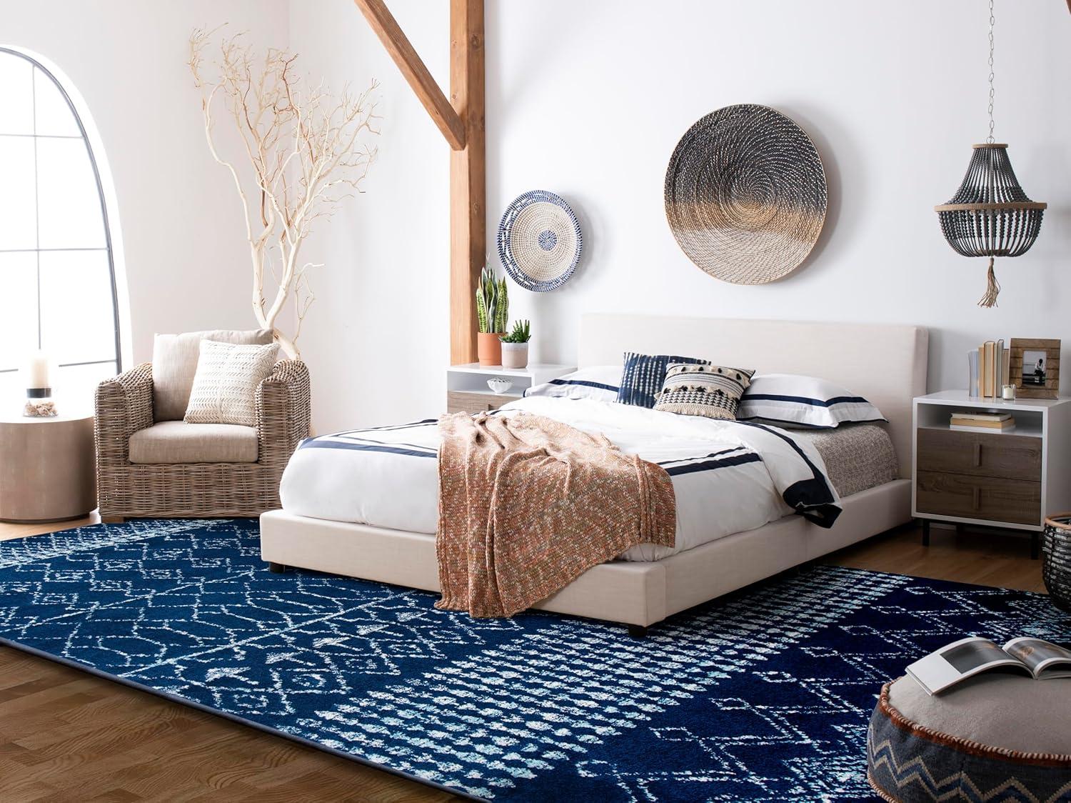image:imageSAFAVIEH Area Rug 8x10 Tulum Collection Large Ivory amp Black Moroccan Boho Distressed Design NonShedding amp Easy Cleaning Ideal for Living Room Bedroom Office Dining Space TUL229BNavyIvory