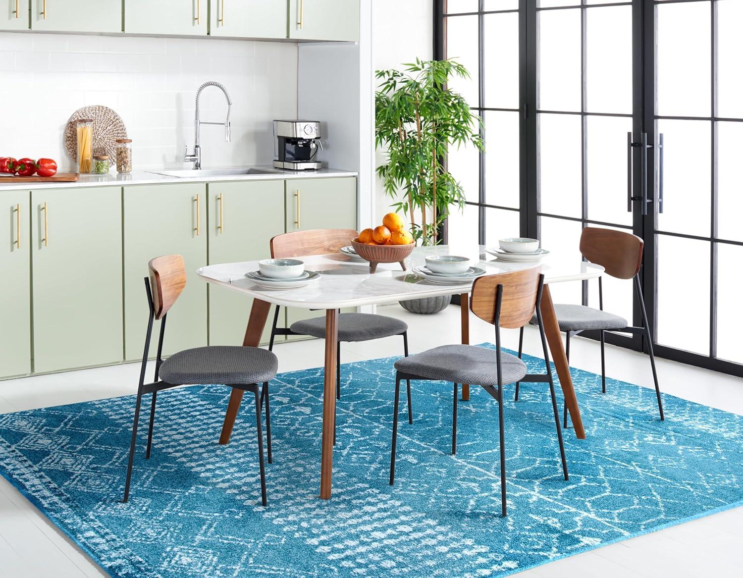 image:imageSAFAVIEH Area Rug 8x10 Tulum Collection Large Ivory amp Black Moroccan Boho Distressed Design NonShedding amp Easy Cleaning Ideal for Living Room Bedroom Office Dining Space TUL229BTurquoiseBlue