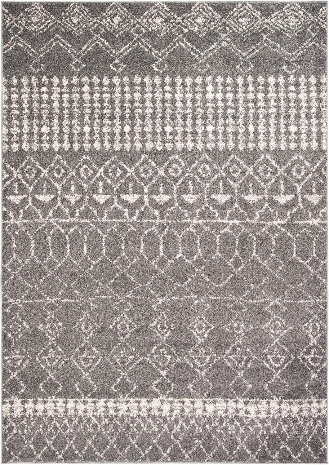 image:imageSAFAVIEH Area Rug 8x10 Tulum Collection Large Ivory amp Black Moroccan Boho Distressed Design NonShedding amp Easy Cleaning Ideal for Living Room Bedroom Office Dining Space TUL229BGreyIvory