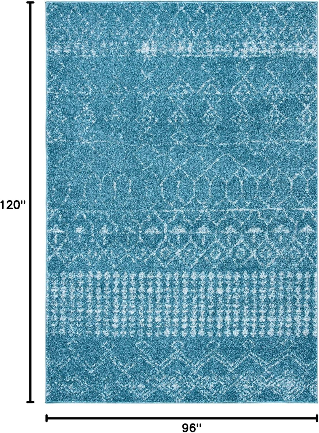 image:imageSAFAVIEH Area Rug 8x10 Tulum Collection Large Ivory amp Black Moroccan Boho Distressed Design NonShedding amp Easy Cleaning Ideal for Living Room Bedroom Office Dining Space TUL229BTurquoiseBlue