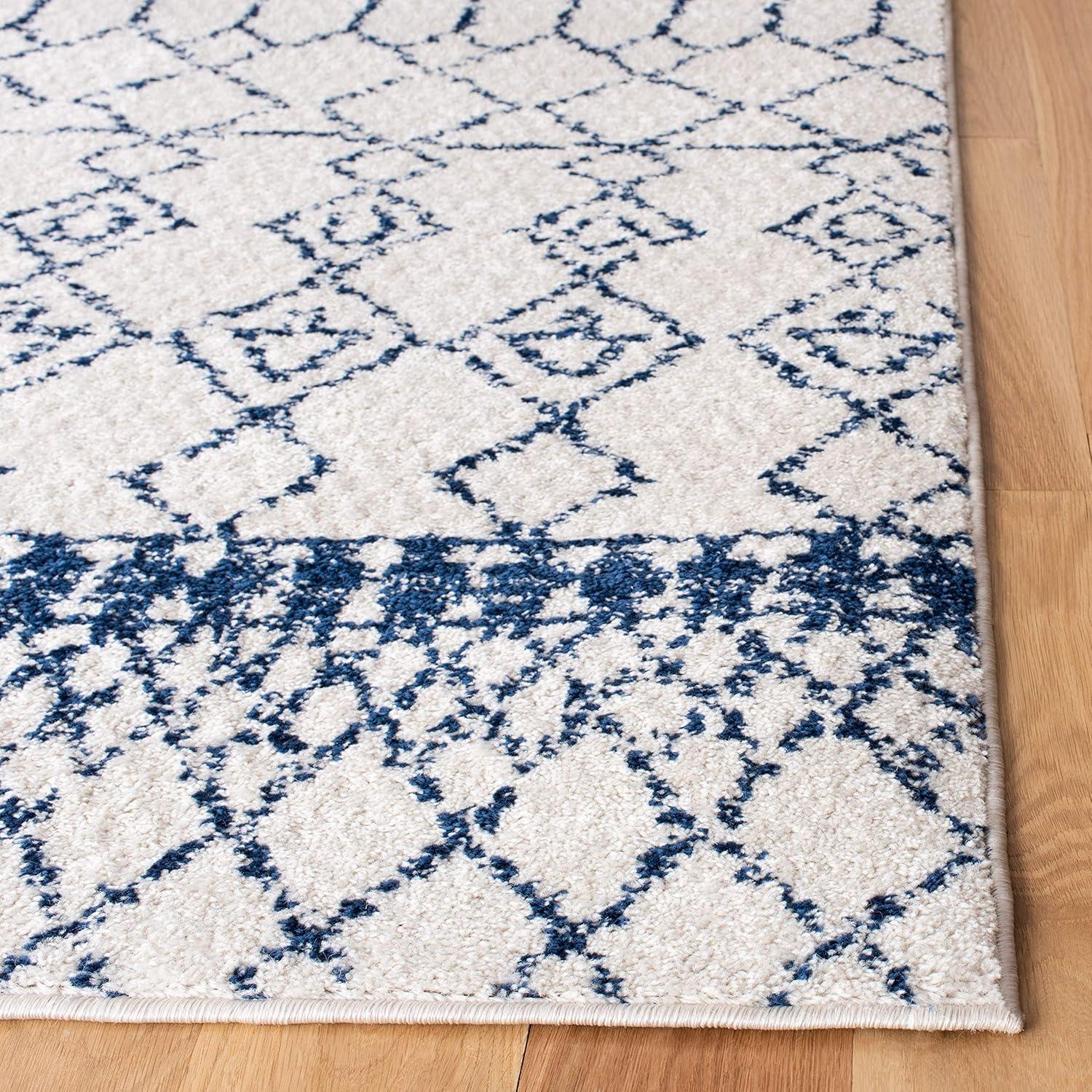 image:imageSAFAVIEH Area Rug 8x10 Tulum Collection Large Ivory amp Black Moroccan Boho Distressed Design NonShedding amp Easy Cleaning Ideal for Living Room Bedroom Office Dining Space TUL229BIvoryNavy