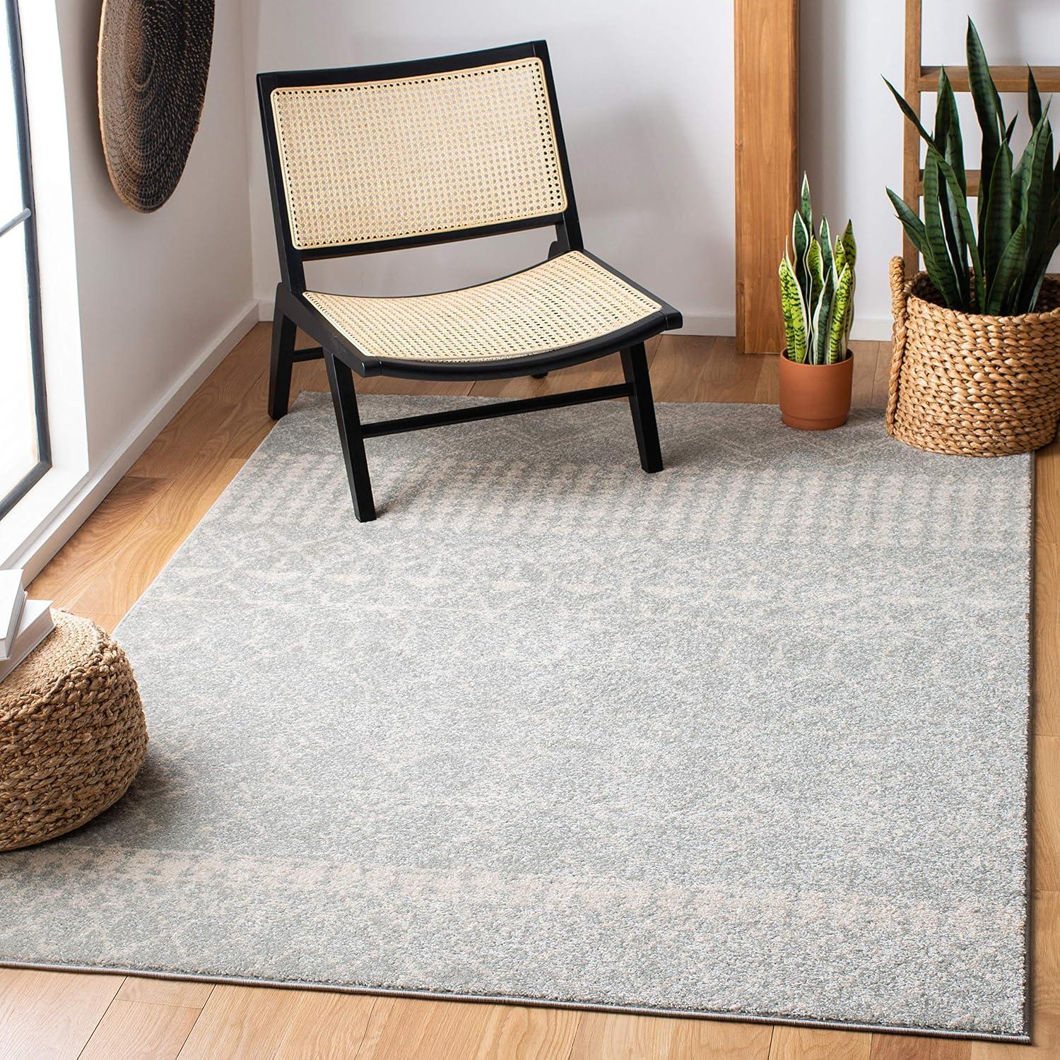 image:imageSAFAVIEH Area Rug 8x10 Tulum Collection Large Ivory amp Black Moroccan Boho Distressed Design NonShedding amp Easy Cleaning Ideal for Living Room Bedroom Office Dining Space TUL229BLight GreyIvory