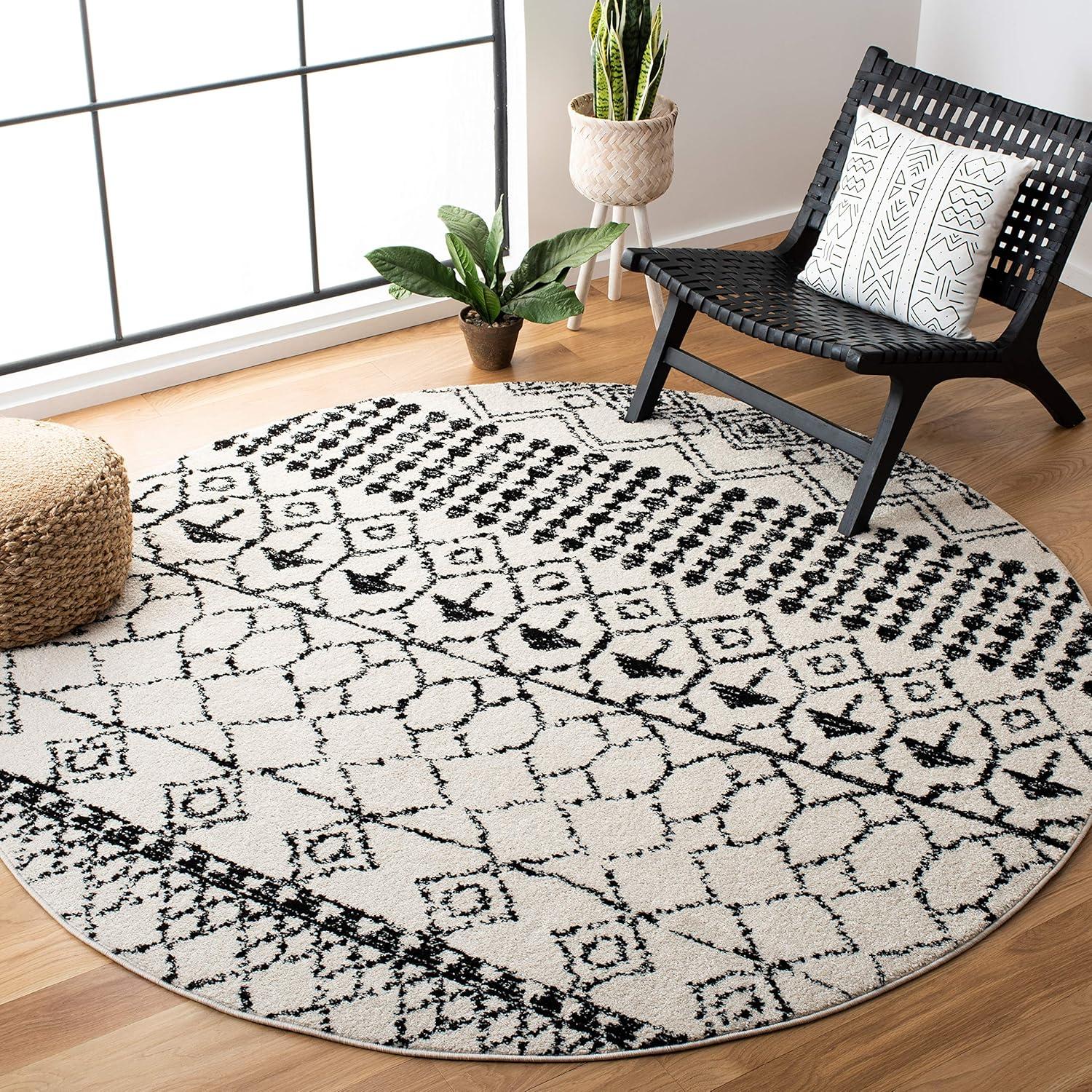 image:imageSAFAVIEH Area Rug 8x10 Tulum Collection Large Ivory amp Black Moroccan Boho Distressed Design NonShedding amp Easy Cleaning Ideal for Living Room Bedroom Office Dining Space TUL229BIvoryBlack