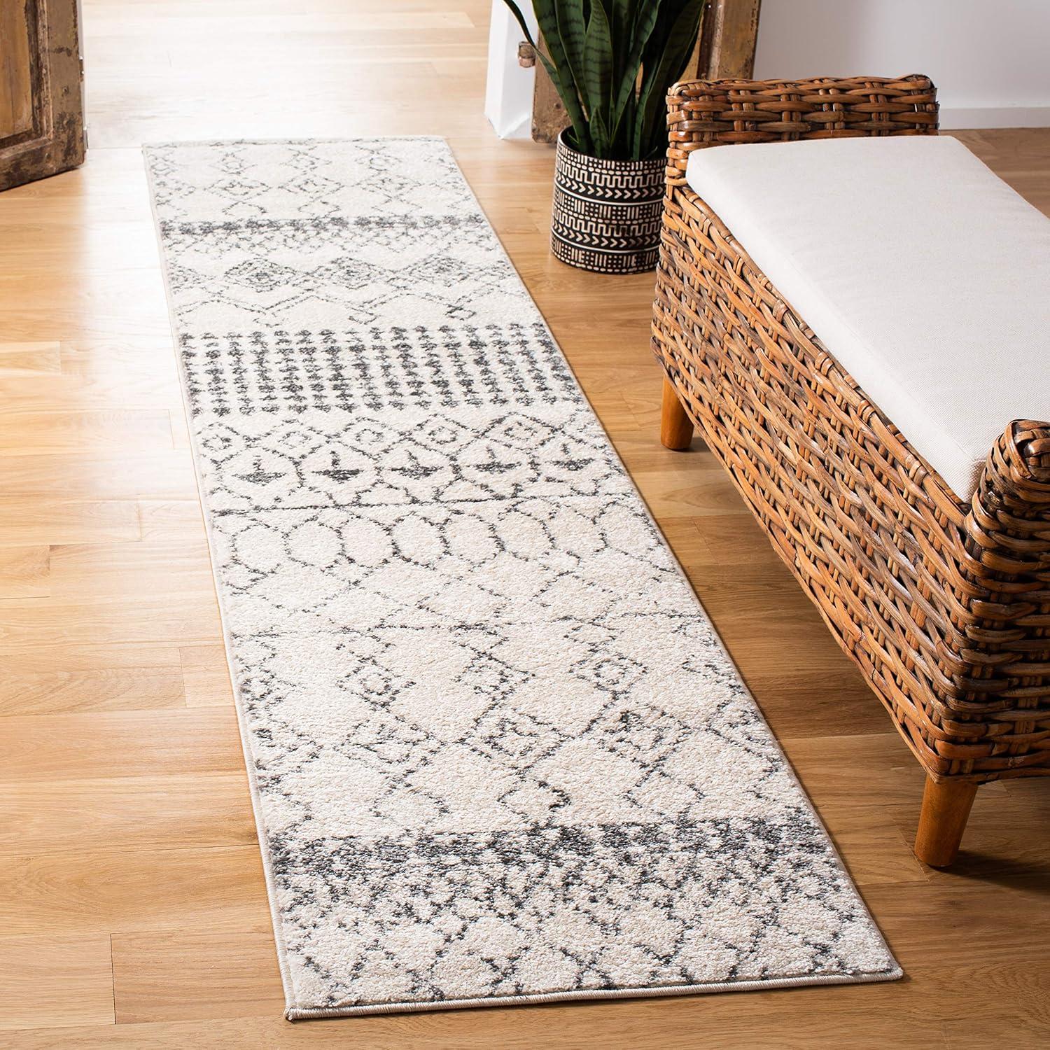 image:imageSAFAVIEH Area Rug 8x10 Tulum Collection Large Ivory amp Black Moroccan Boho Distressed Design NonShedding amp Easy Cleaning Ideal for Living Room Bedroom Office Dining Space TUL229BIvoryGrey