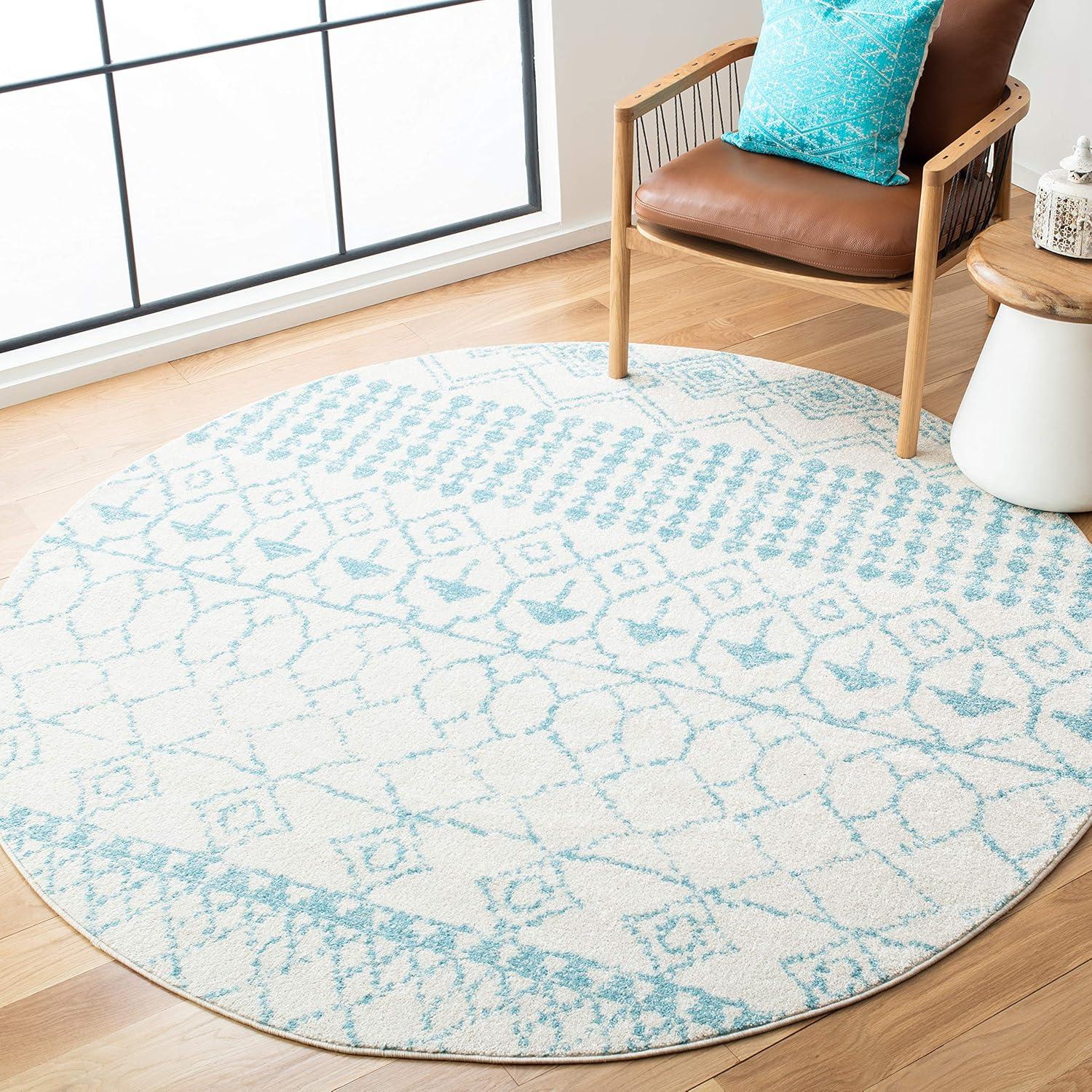 image:imageSAFAVIEH Area Rug 8x10 Tulum Collection Large Ivory amp Black Moroccan Boho Distressed Design NonShedding amp Easy Cleaning Ideal for Living Room Bedroom Office Dining Space TUL229BIvoryTurquoise
