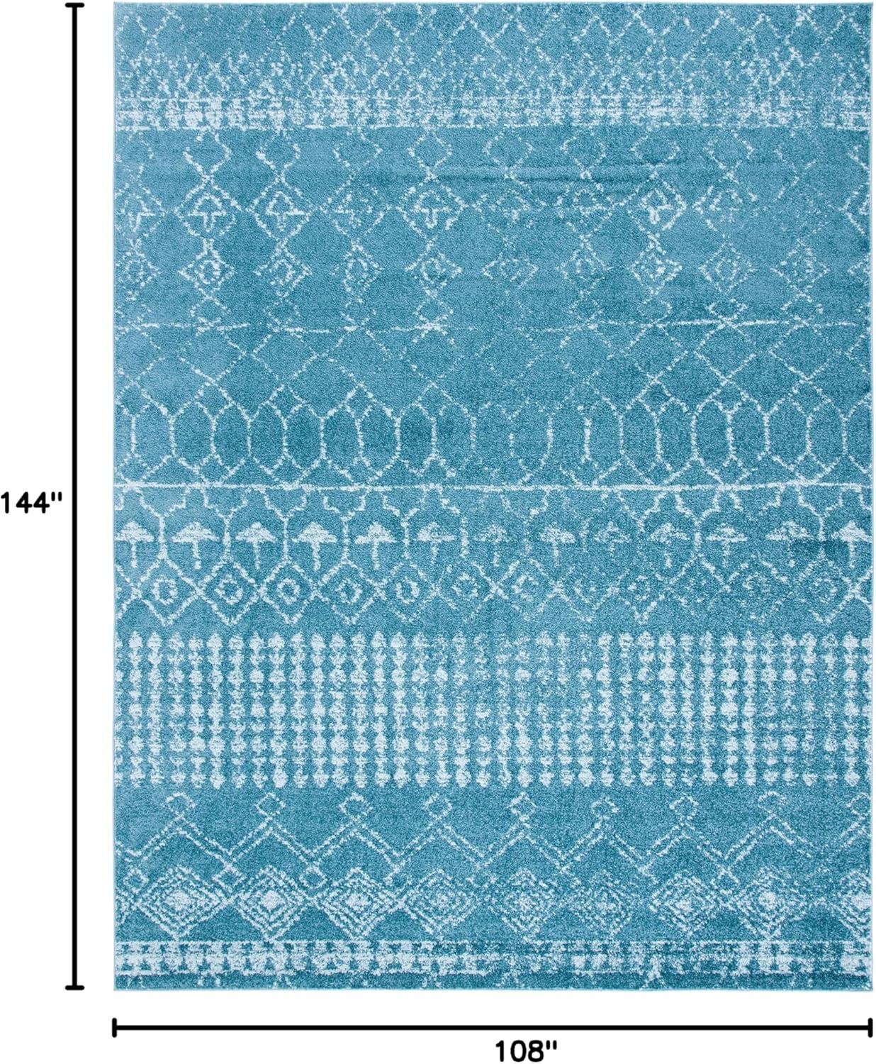 image:imageSAFAVIEH Area Rug 8x10 Tulum Collection Large Ivory amp Black Moroccan Boho Distressed Design NonShedding amp Easy Cleaning Ideal for Living Room Bedroom Office Dining Space TUL229BTurquoiseBlue