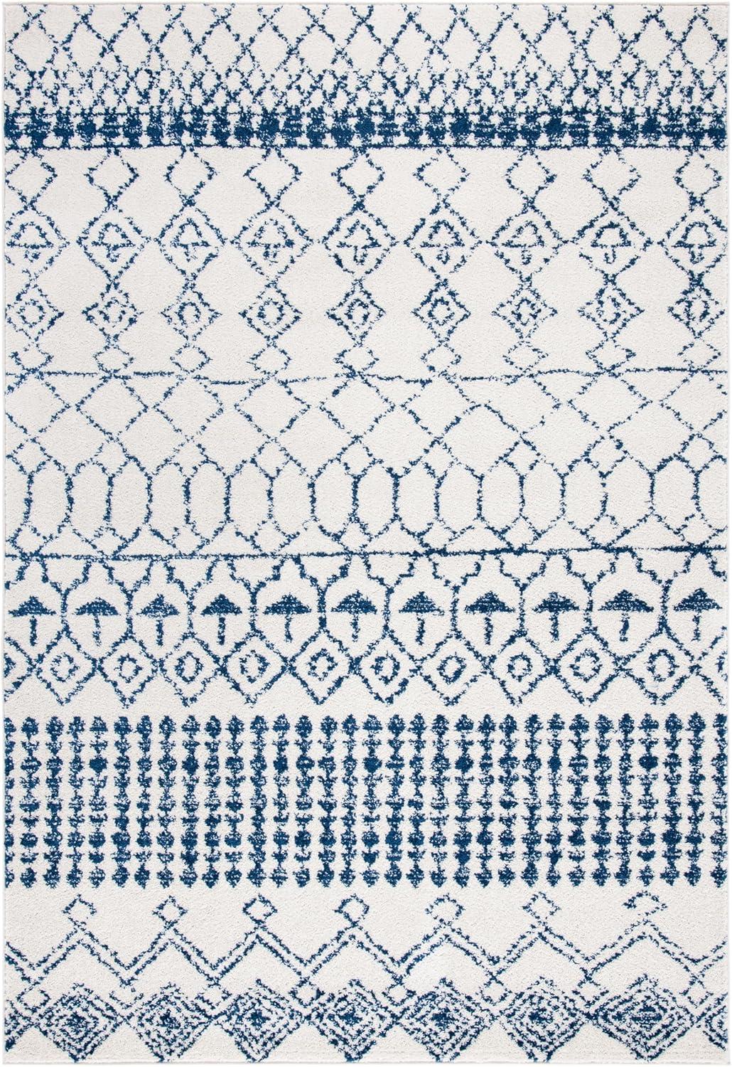 image:imageSAFAVIEH Area Rug 8x10 Tulum Collection Large Ivory amp Black Moroccan Boho Distressed Design NonShedding amp Easy Cleaning Ideal for Living Room Bedroom Office Dining Space TUL229BIvoryNavy