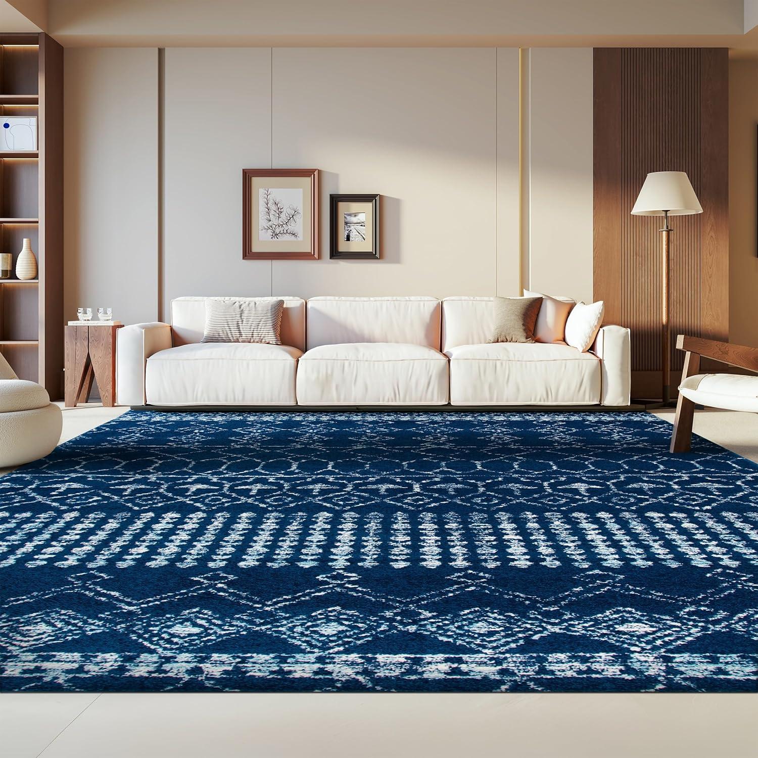 image:imageSAFAVIEH Area Rug 8x10 Tulum Collection Large Ivory amp Black Moroccan Boho Distressed Design NonShedding amp Easy Cleaning Ideal for Living Room Bedroom Office Dining Space TUL229BNavyIvory