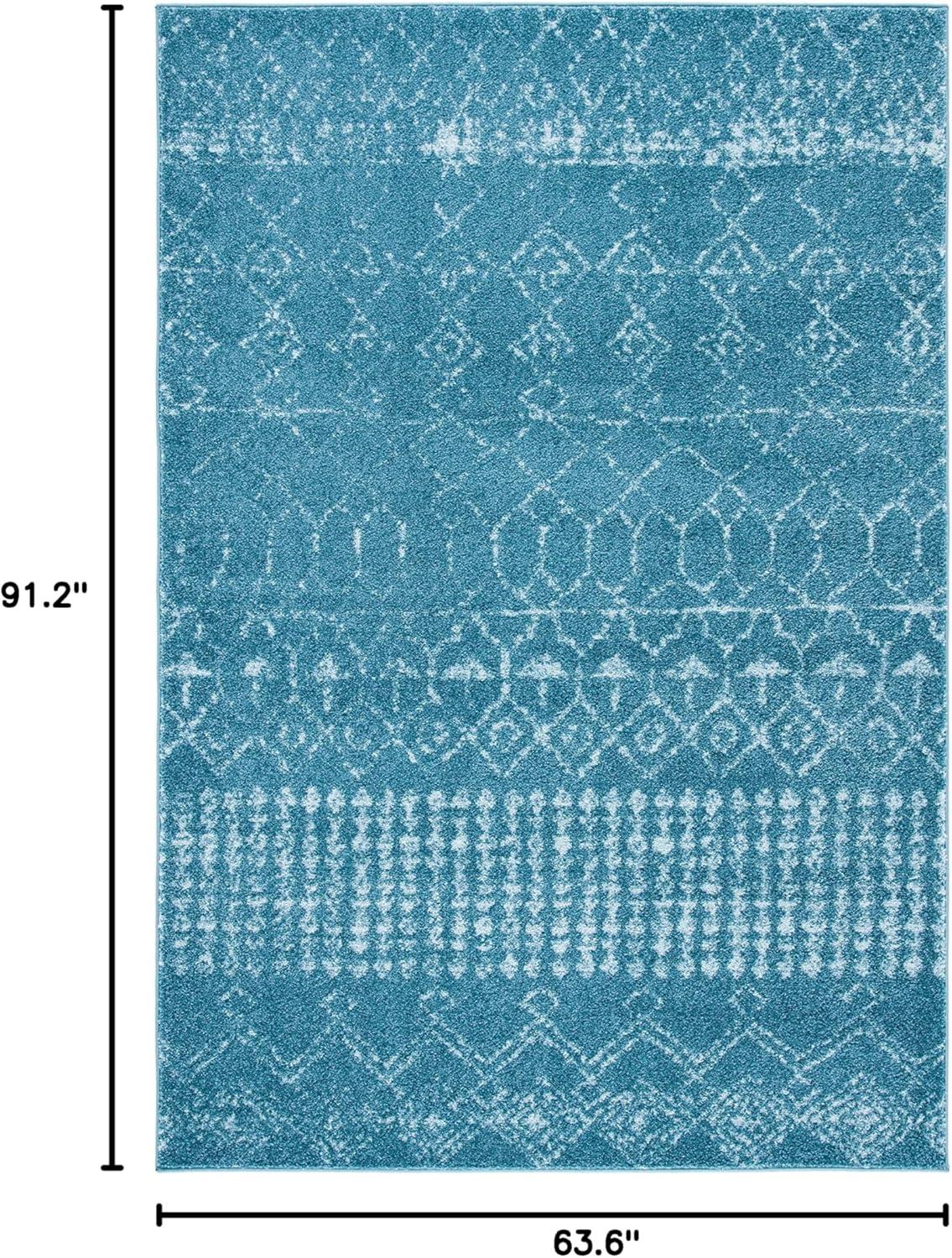 image:imageSAFAVIEH Area Rug 8x10 Tulum Collection Large Ivory amp Black Moroccan Boho Distressed Design NonShedding amp Easy Cleaning Ideal for Living Room Bedroom Office Dining Space TUL229BTurquoiseBlue