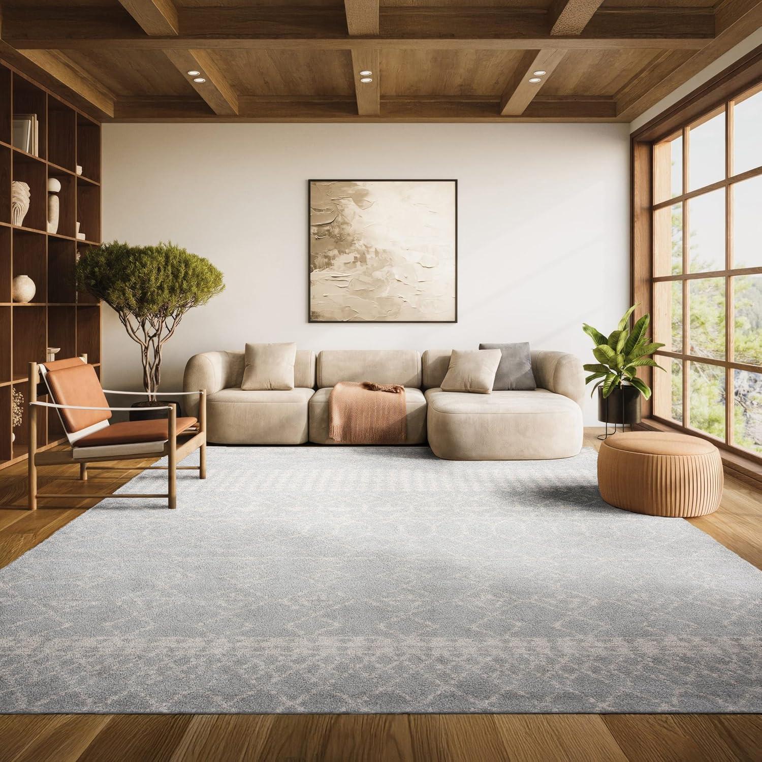 image:imageSAFAVIEH Area Rug 8x10 Tulum Collection Large Ivory amp Black Moroccan Boho Distressed Design NonShedding amp Easy Cleaning Ideal for Living Room Bedroom Office Dining Space TUL229BLight GreyIvory