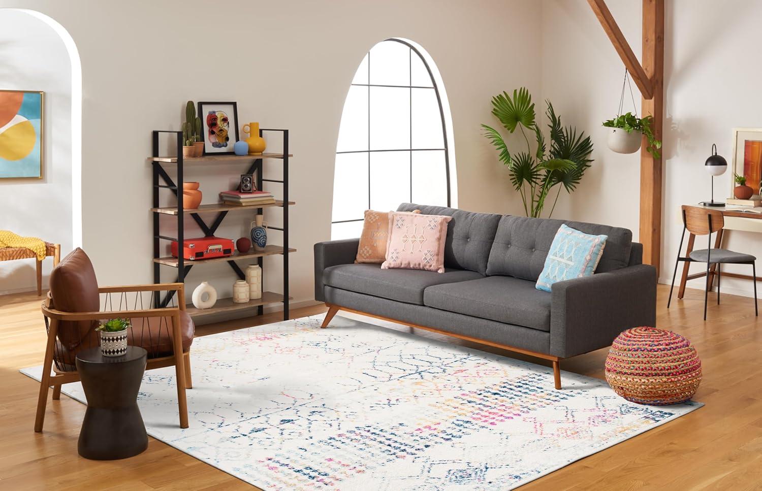 image:imageSAFAVIEH Area Rug 8x10 Tulum Collection Large Ivory amp Black Moroccan Boho Distressed Design NonShedding amp Easy Cleaning Ideal for Living Room Bedroom Office Dining Space TUL229BIvoryBlue