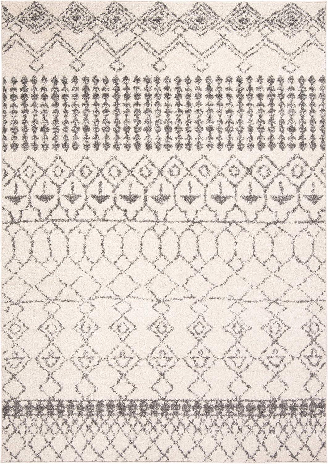 image:imageSAFAVIEH Area Rug 8x10 Tulum Collection Large Ivory amp Black Moroccan Boho Distressed Design NonShedding amp Easy Cleaning Ideal for Living Room Bedroom Office Dining Space TUL229BIvoryGrey