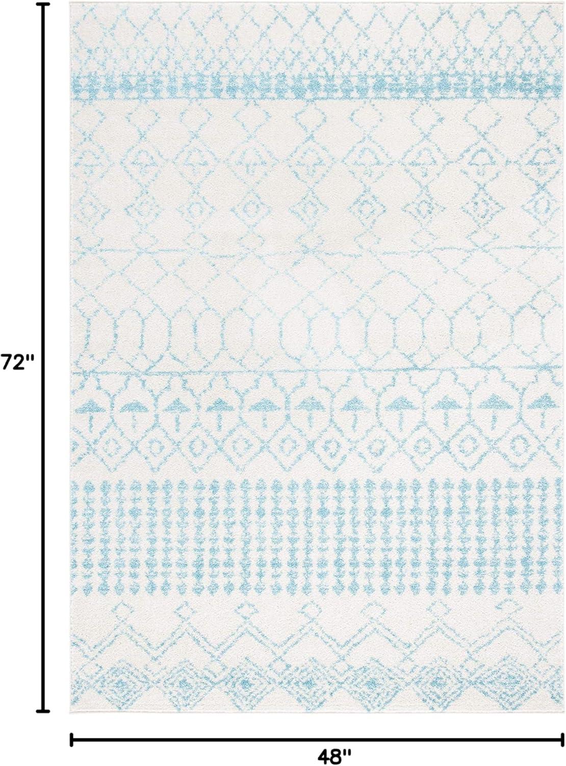 image:imageSAFAVIEH Area Rug 8x10 Tulum Collection Large Ivory amp Black Moroccan Boho Distressed Design NonShedding amp Easy Cleaning Ideal for Living Room Bedroom Office Dining Space TUL229BIvoryTurquoise