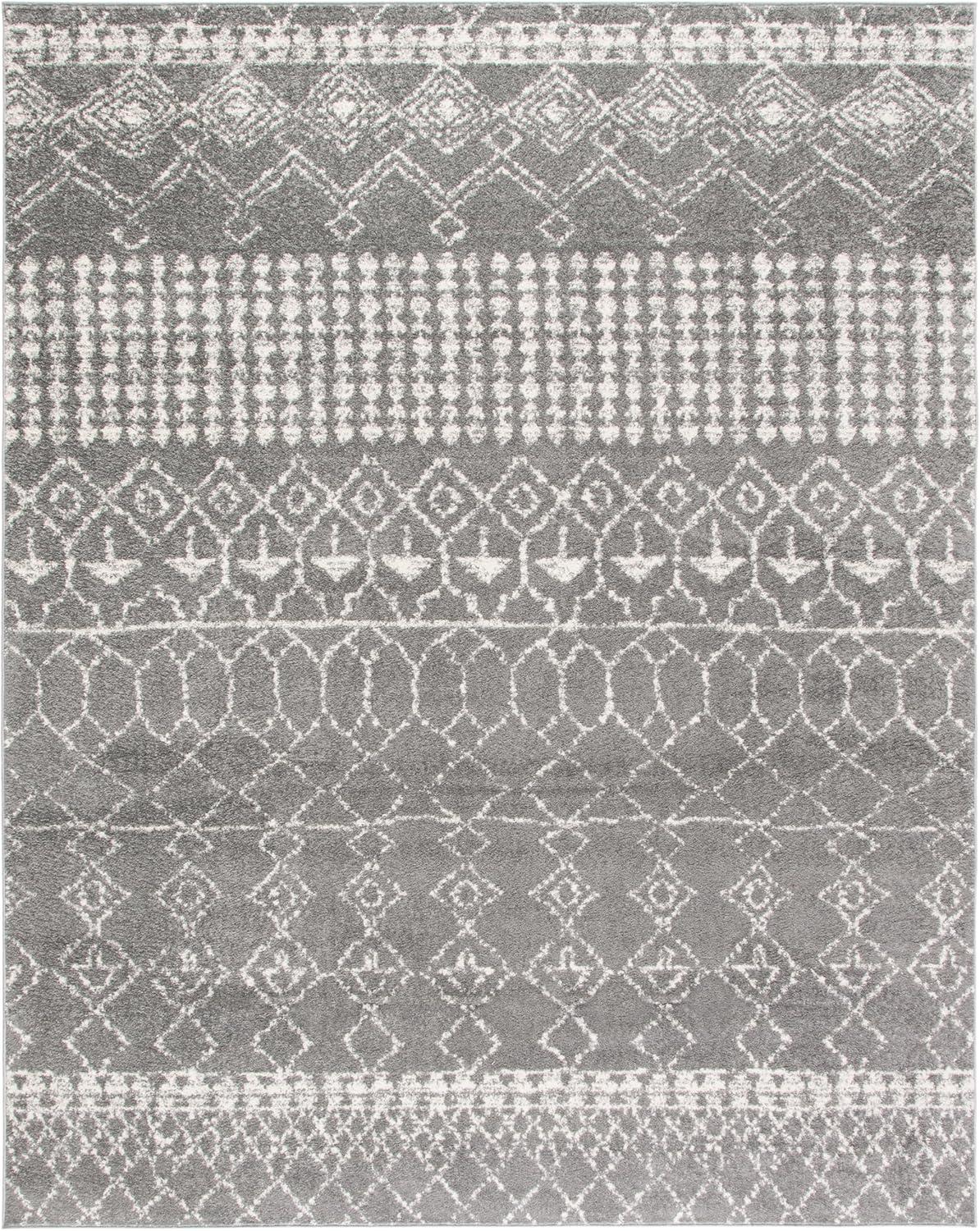 image:imageSAFAVIEH Area Rug 8x10 Tulum Collection Large Ivory amp Black Moroccan Boho Distressed Design NonShedding amp Easy Cleaning Ideal for Living Room Bedroom Office Dining Space TUL229BGreyIvory