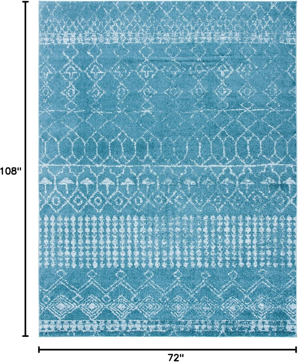 image:imageSAFAVIEH Area Rug 8x10 Tulum Collection Large Ivory amp Black Moroccan Boho Distressed Design NonShedding amp Easy Cleaning Ideal for Living Room Bedroom Office Dining Space TUL229BTurquoiseBlue