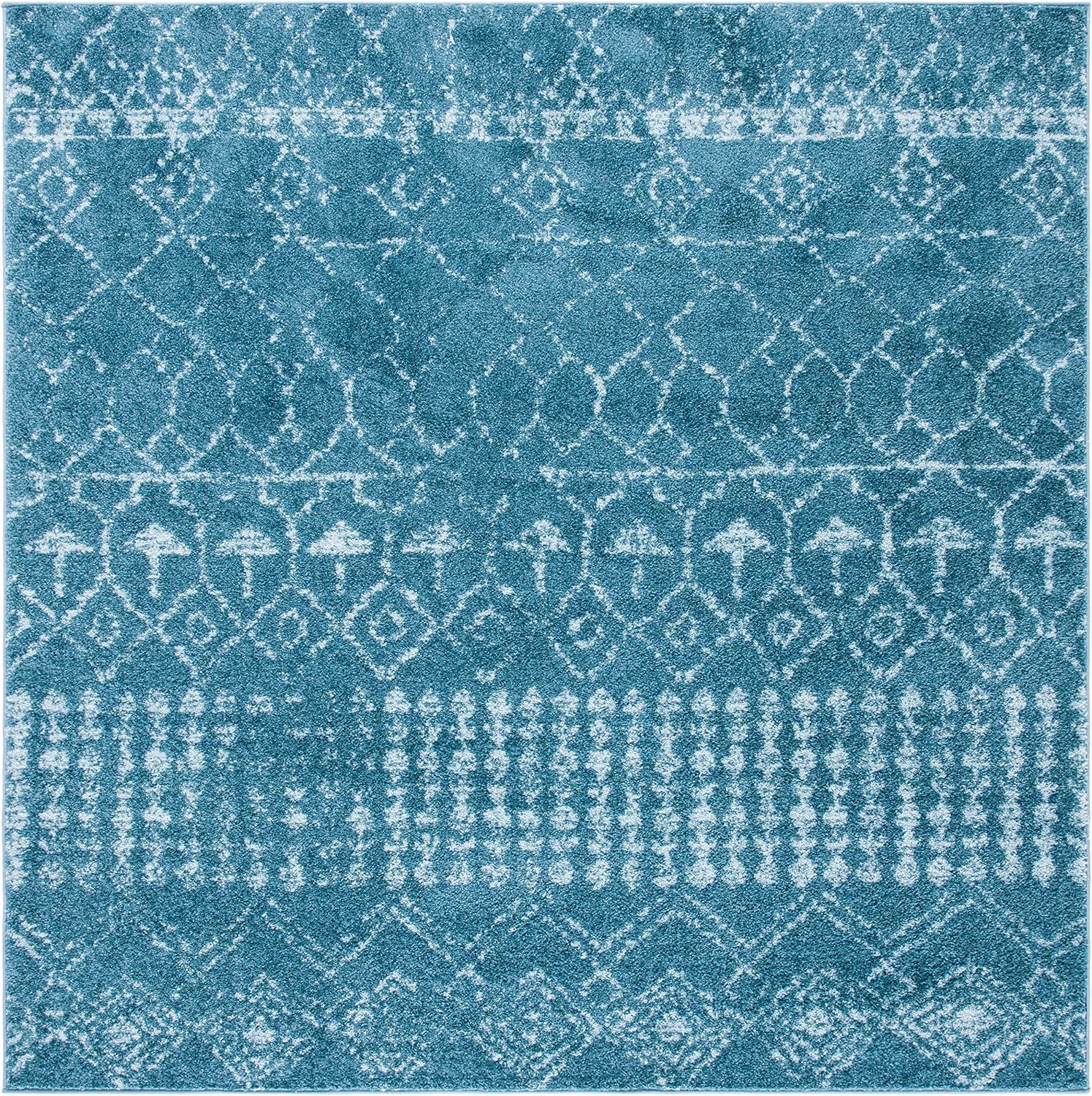 image:imageSAFAVIEH Area Rug 8x10 Tulum Collection Large Ivory amp Black Moroccan Boho Distressed Design NonShedding amp Easy Cleaning Ideal for Living Room Bedroom Office Dining Space TUL229BTurquoiseBlue