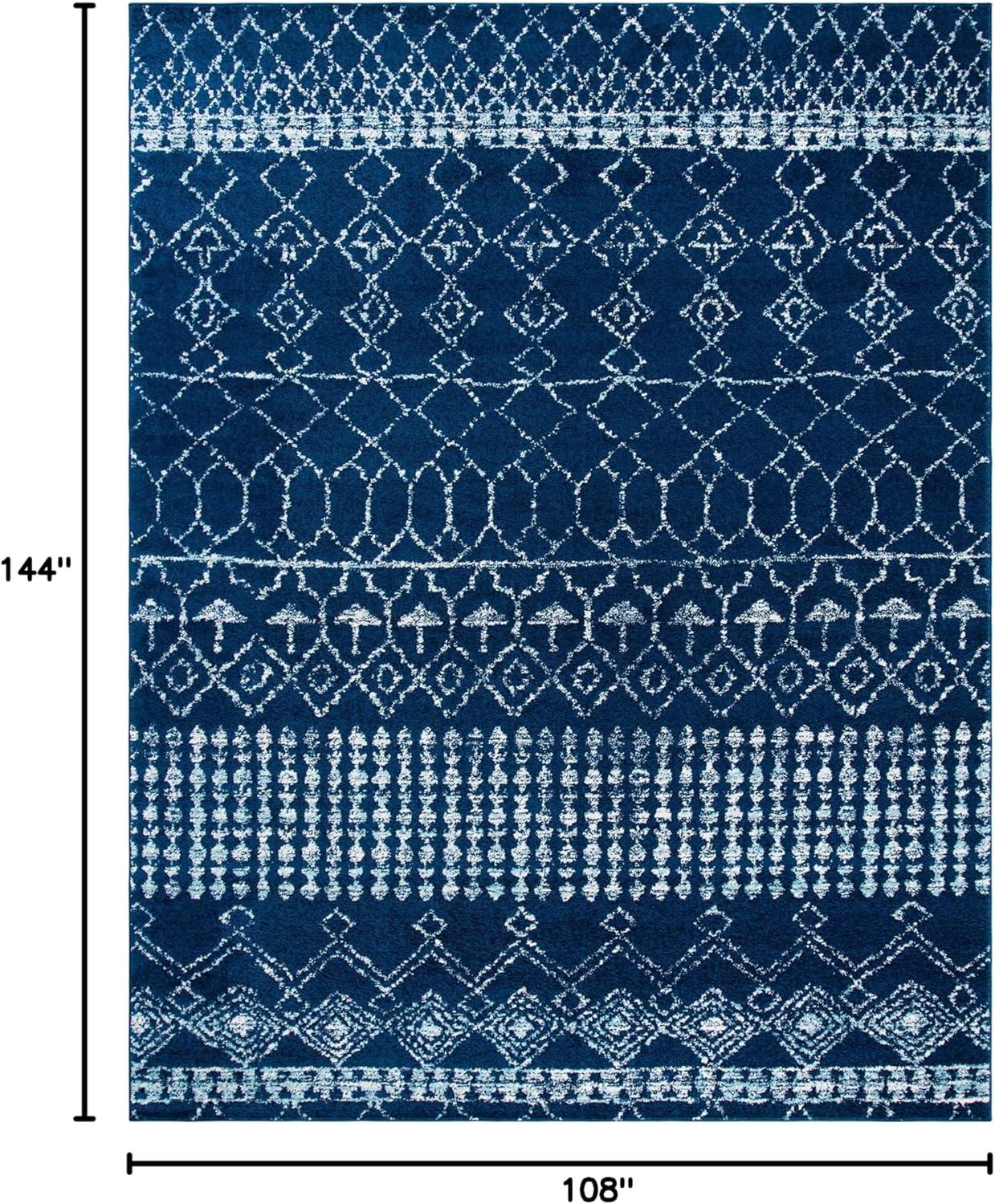 image:imageSAFAVIEH Area Rug 8x10 Tulum Collection Large Ivory amp Black Moroccan Boho Distressed Design NonShedding amp Easy Cleaning Ideal for Living Room Bedroom Office Dining Space TUL229BNavyIvory