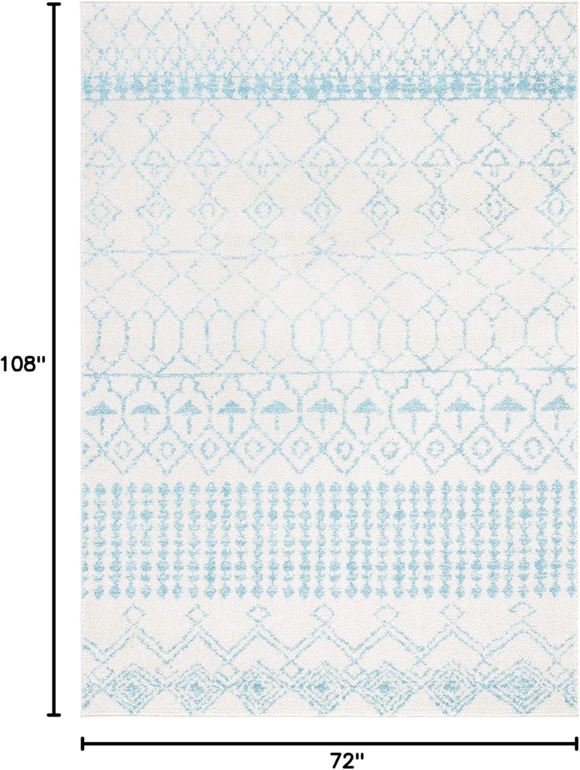image:imageSAFAVIEH Area Rug 8x10 Tulum Collection Large Ivory amp Black Moroccan Boho Distressed Design NonShedding amp Easy Cleaning Ideal for Living Room Bedroom Office Dining Space TUL229BIvoryTurquoise
