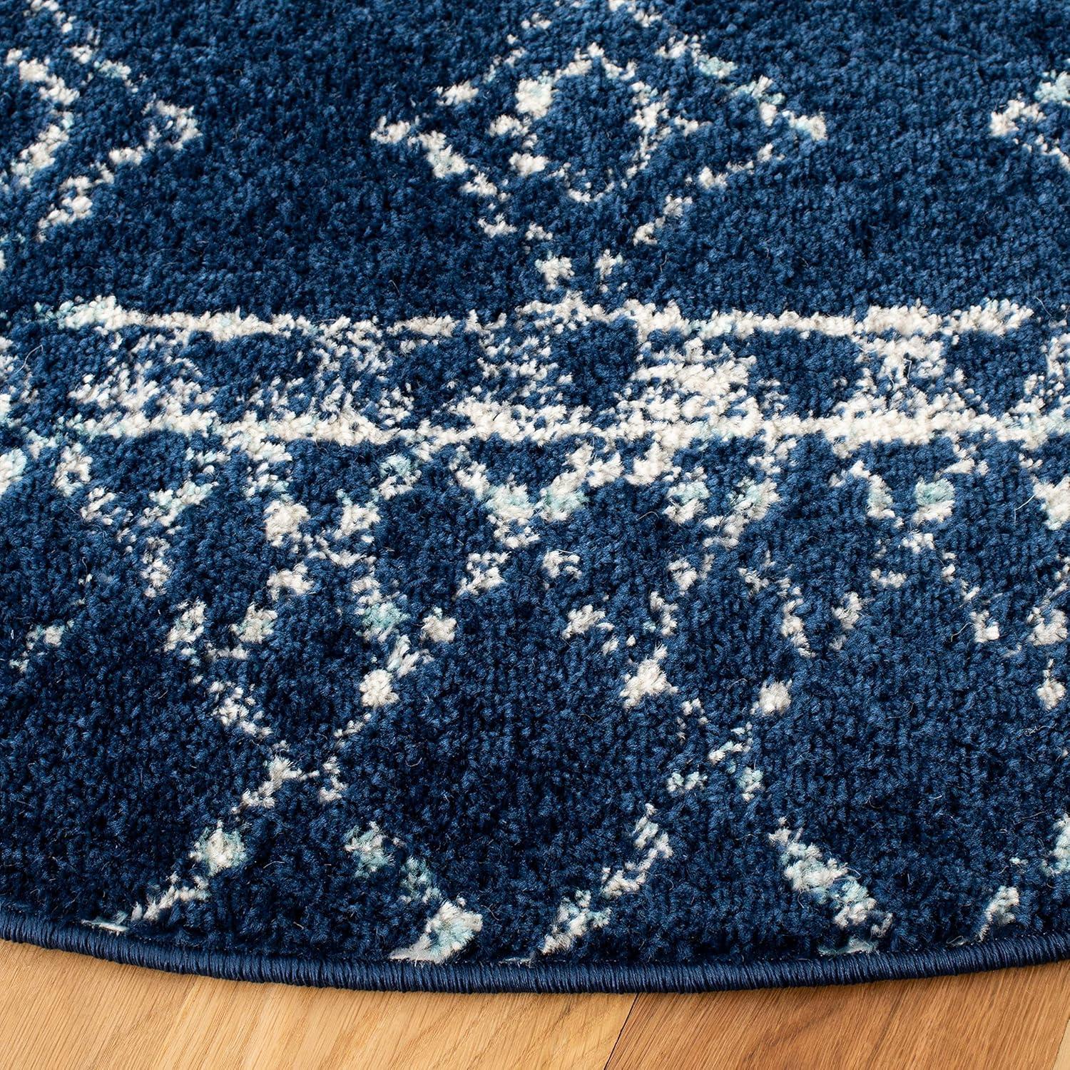 image:imageSAFAVIEH Area Rug 8x10 Tulum Collection Large Ivory amp Black Moroccan Boho Distressed Design NonShedding amp Easy Cleaning Ideal for Living Room Bedroom Office Dining Space TUL229BNavyIvory
