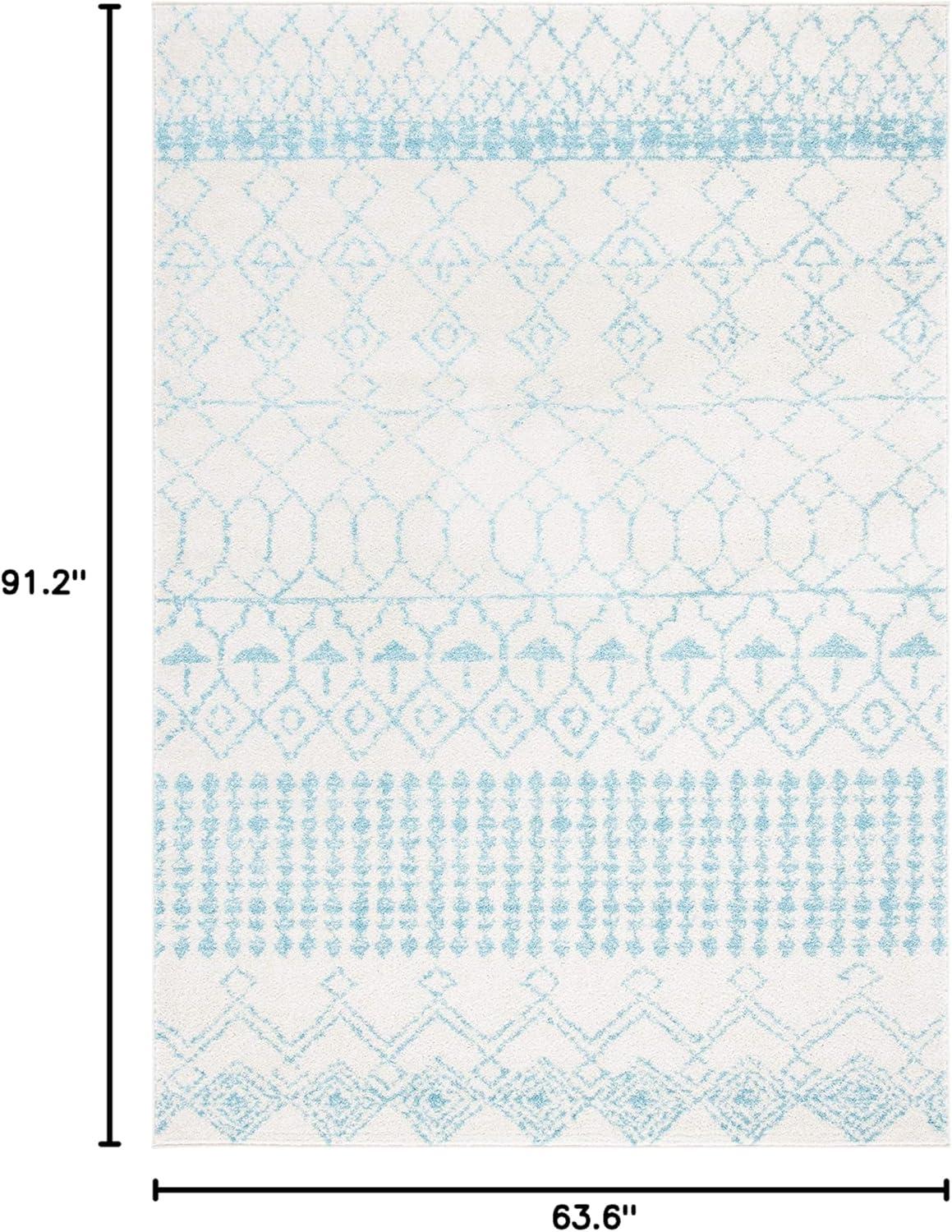 image:imageSAFAVIEH Area Rug 8x10 Tulum Collection Large Ivory amp Black Moroccan Boho Distressed Design NonShedding amp Easy Cleaning Ideal for Living Room Bedroom Office Dining Space TUL229BIvoryTurquoise