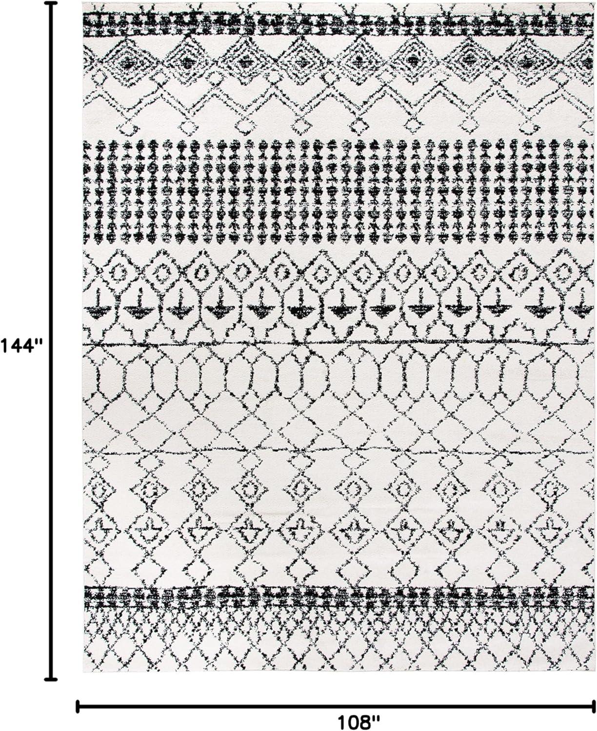 image:imageSAFAVIEH Area Rug 8x10 Tulum Collection Large Ivory amp Black Moroccan Boho Distressed Design NonShedding amp Easy Cleaning Ideal for Living Room Bedroom Office Dining Space TUL229BIvoryBlack