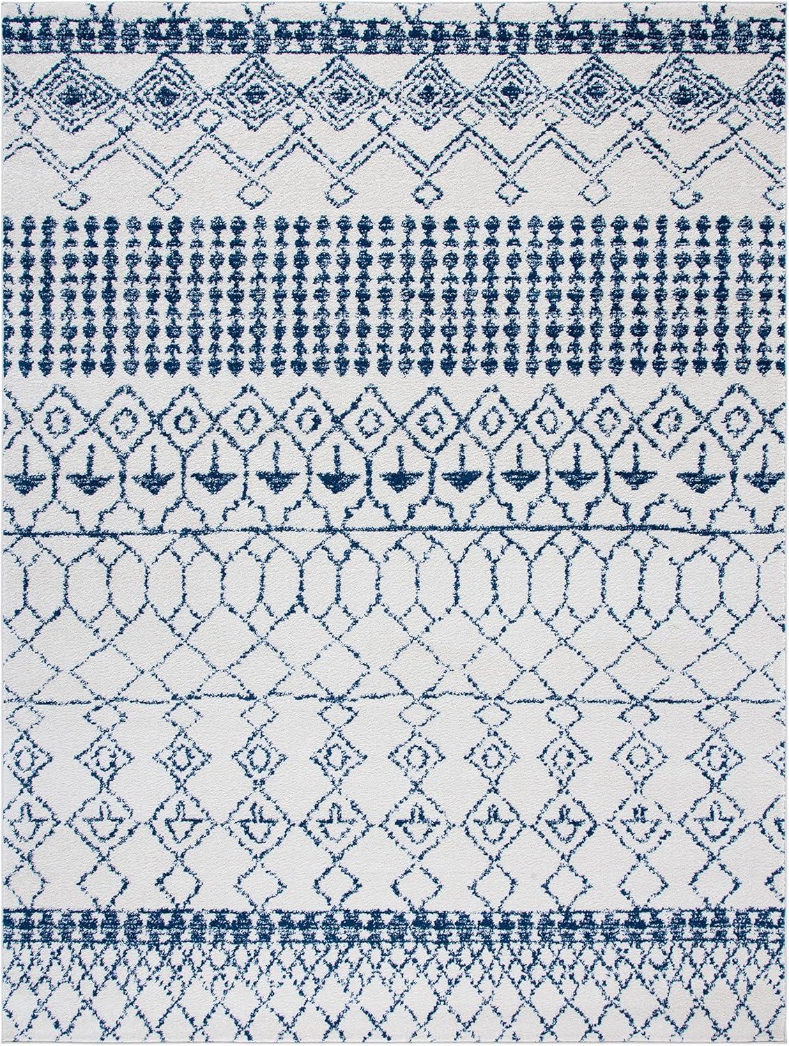 image:imageSAFAVIEH Area Rug 8x10 Tulum Collection Large Ivory amp Black Moroccan Boho Distressed Design NonShedding amp Easy Cleaning Ideal for Living Room Bedroom Office Dining Space TUL229BIvoryNavy
