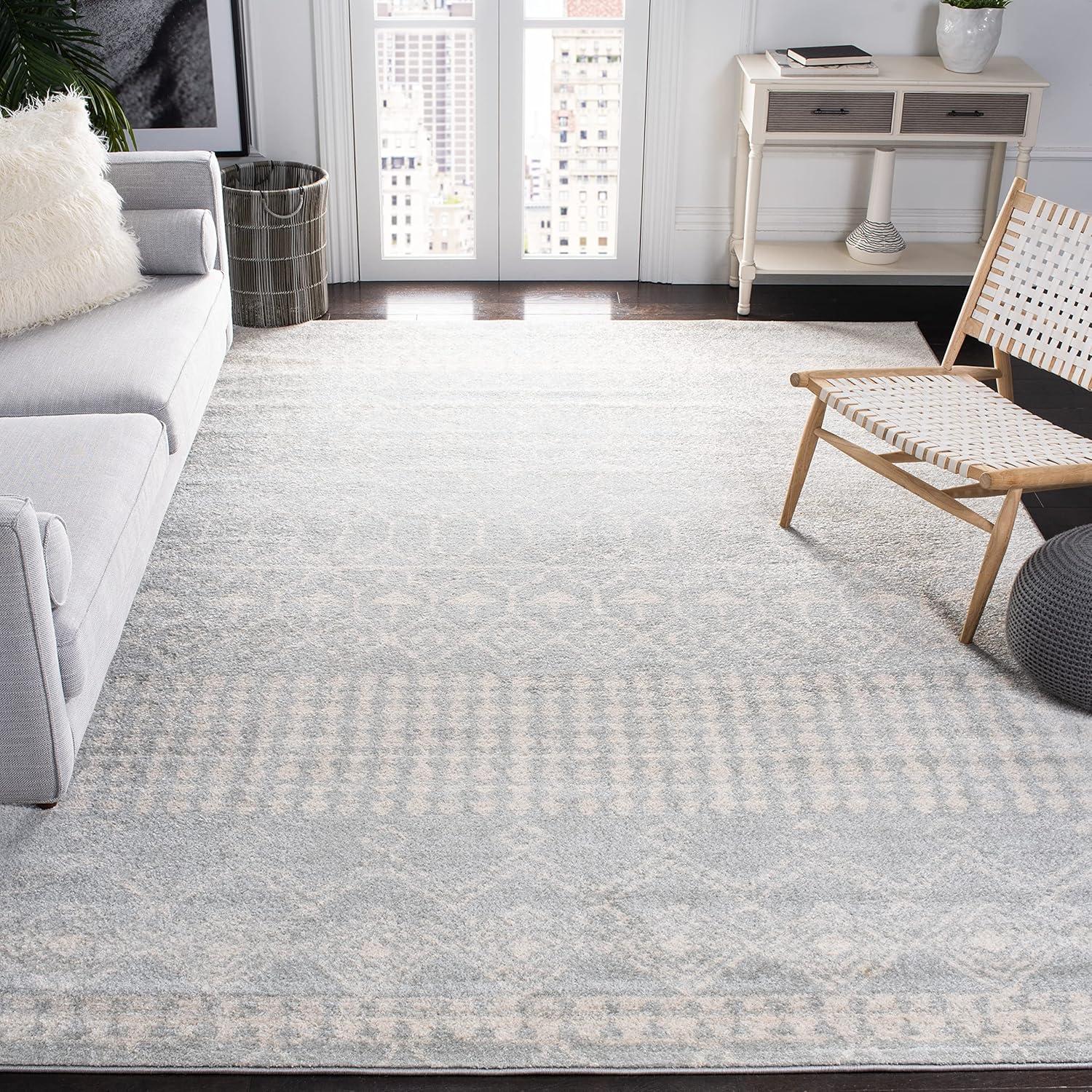 image:imageSAFAVIEH Area Rug 8x10 Tulum Collection Large Ivory amp Black Moroccan Boho Distressed Design NonShedding amp Easy Cleaning Ideal for Living Room Bedroom Office Dining Space TUL229BLight GreyIvory