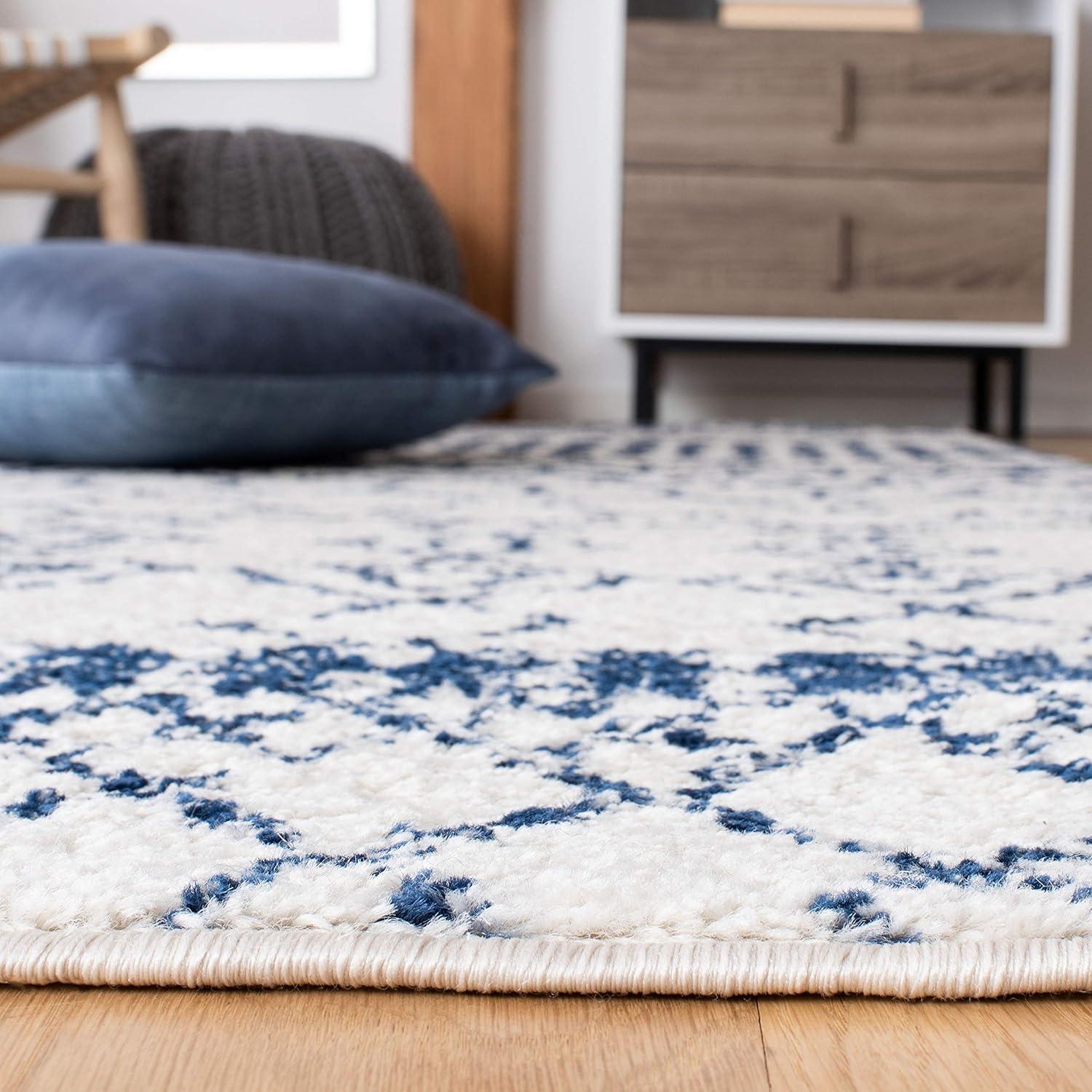 image:imageSAFAVIEH Area Rug 8x10 Tulum Collection Large Ivory amp Black Moroccan Boho Distressed Design NonShedding amp Easy Cleaning Ideal for Living Room Bedroom Office Dining Space TUL229BIvoryNavy