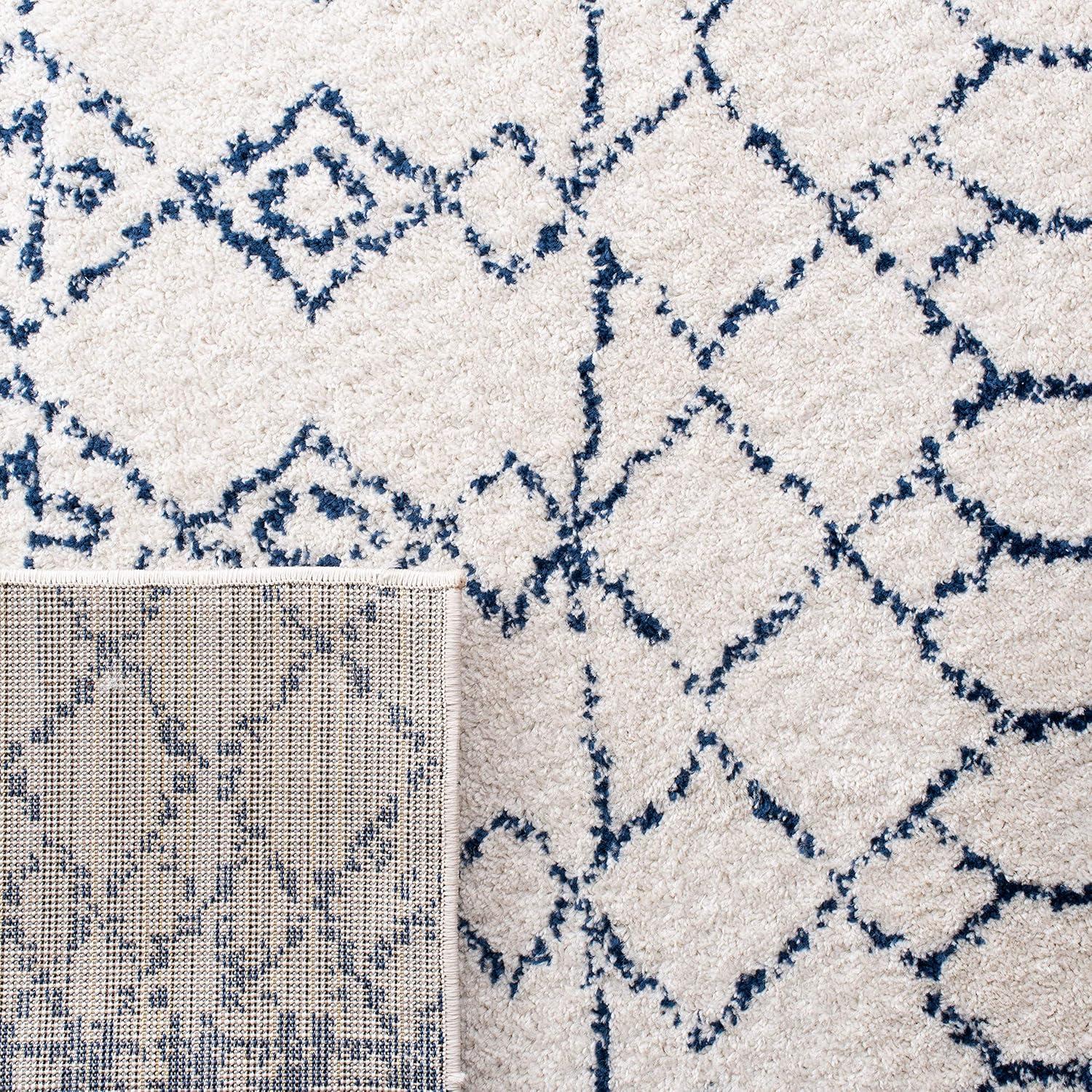 image:imageSAFAVIEH Area Rug 8x10 Tulum Collection Large Ivory amp Black Moroccan Boho Distressed Design NonShedding amp Easy Cleaning Ideal for Living Room Bedroom Office Dining Space TUL229BIvoryNavy
