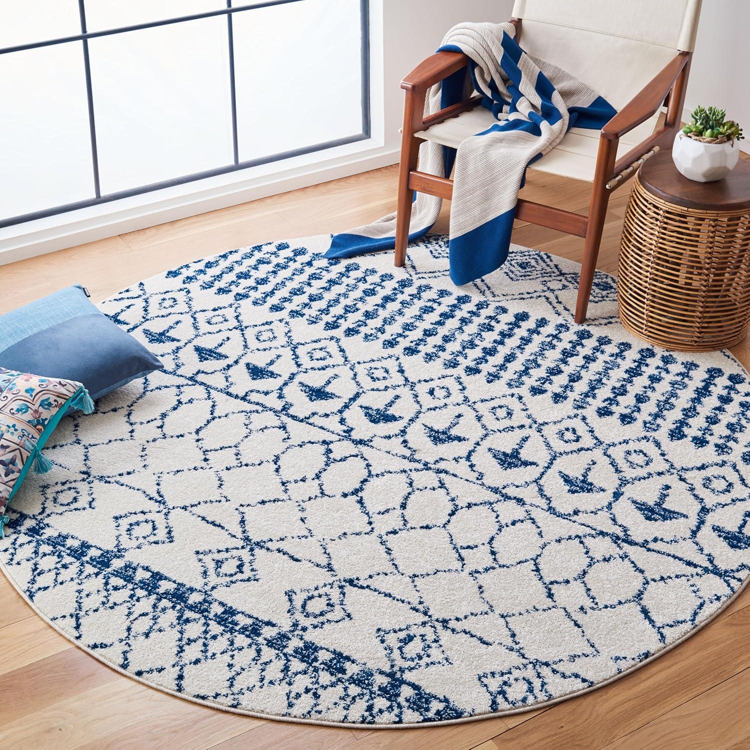 image:imageSAFAVIEH Area Rug 8x10 Tulum Collection Large Ivory amp Black Moroccan Boho Distressed Design NonShedding amp Easy Cleaning Ideal for Living Room Bedroom Office Dining Space TUL229BIvoryNavy