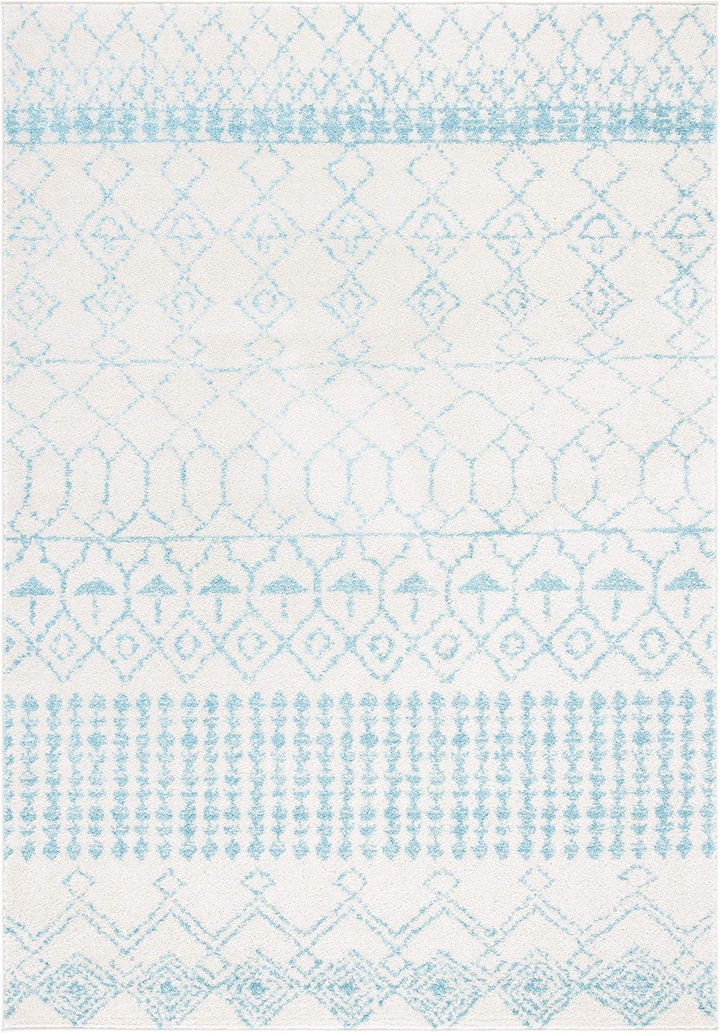 image:imageSAFAVIEH Area Rug 8x10 Tulum Collection Large Ivory amp Black Moroccan Boho Distressed Design NonShedding amp Easy Cleaning Ideal for Living Room Bedroom Office Dining Space TUL229BIvoryTurquoise